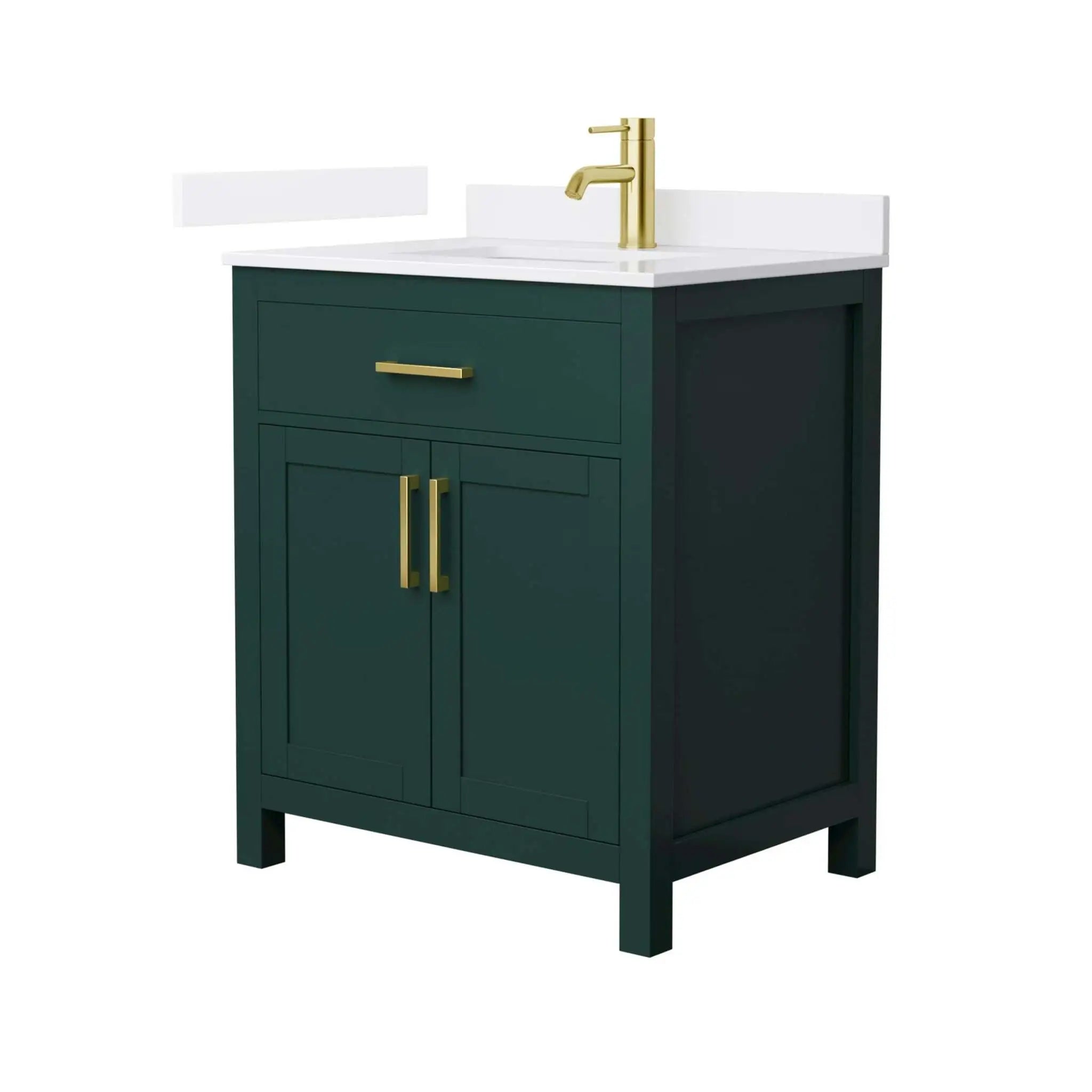30" Beckett Single Bathroom Vanity in Green with Brushed Gold Trim by Wyndham