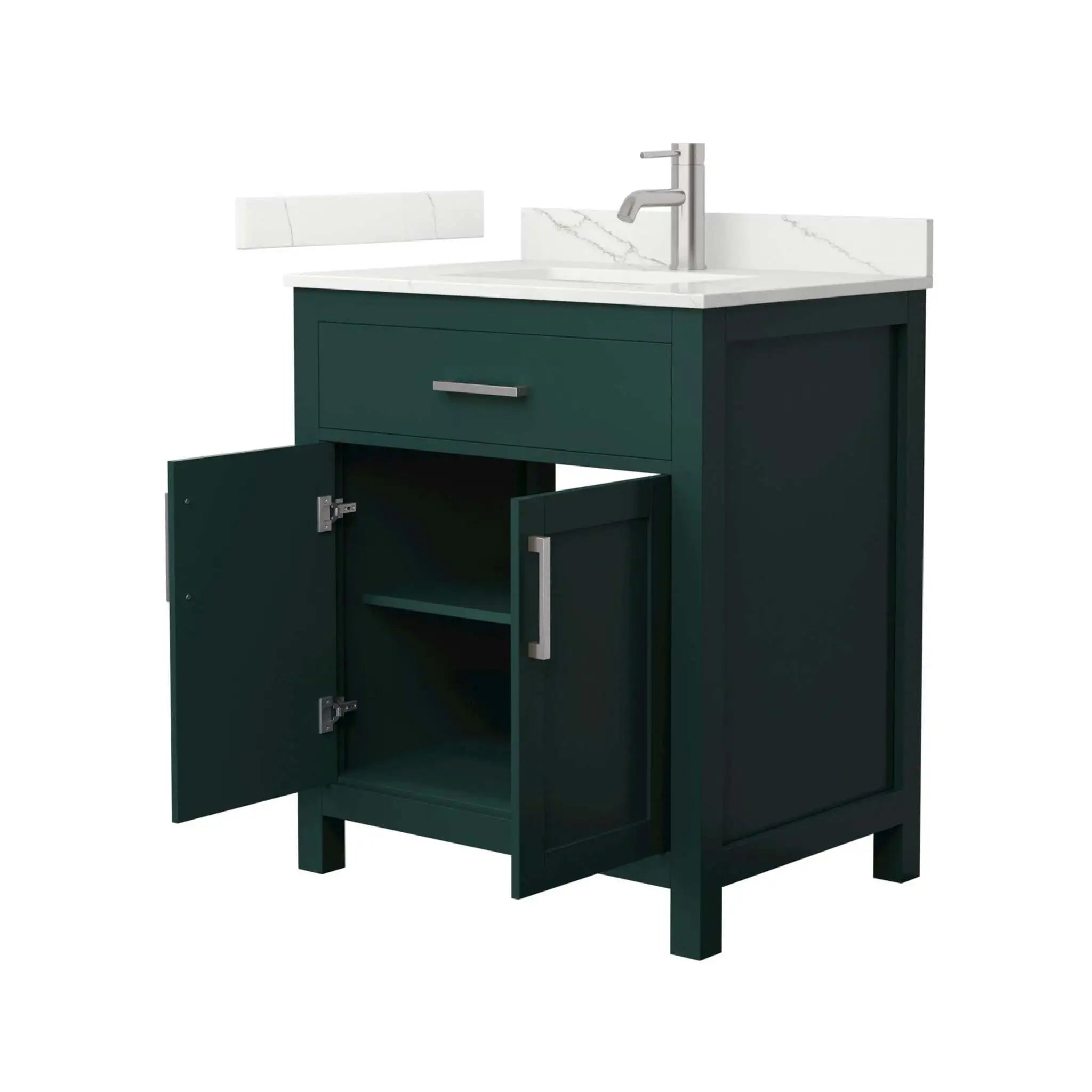 30" Beckett Single Bathroom Vanity in Green with Brushed Nickel Trim by Wyndham
