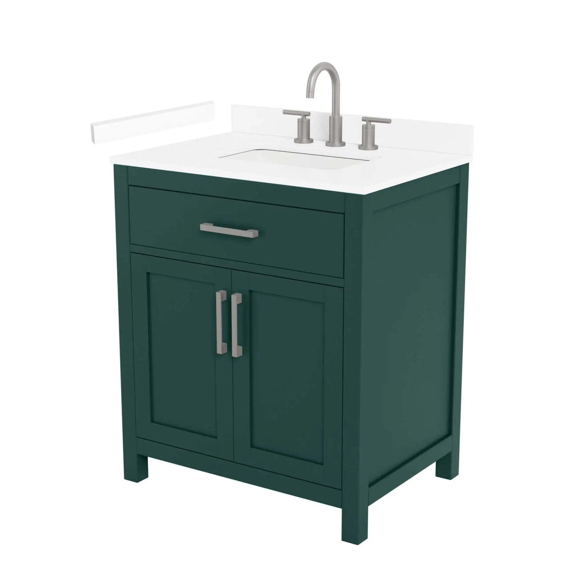 30" Beckett Single Bathroom Vanity in Green with Brushed Nickel Trim by Wyndham