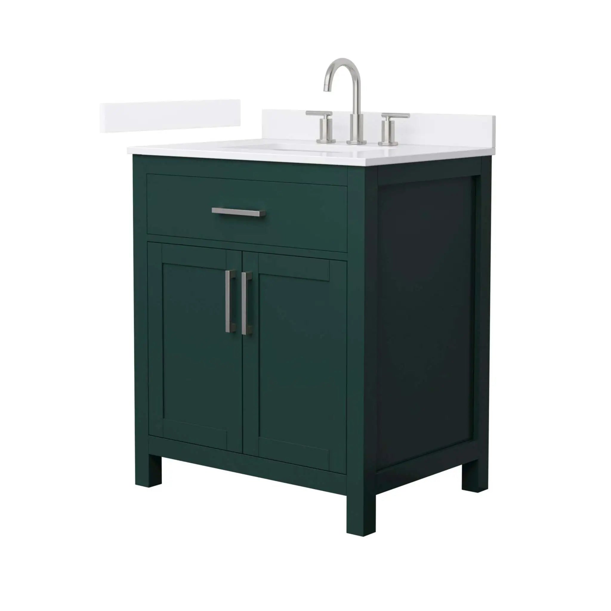 30" Beckett Single Bathroom Vanity in Green with Brushed Nickel Trim by Wyndham