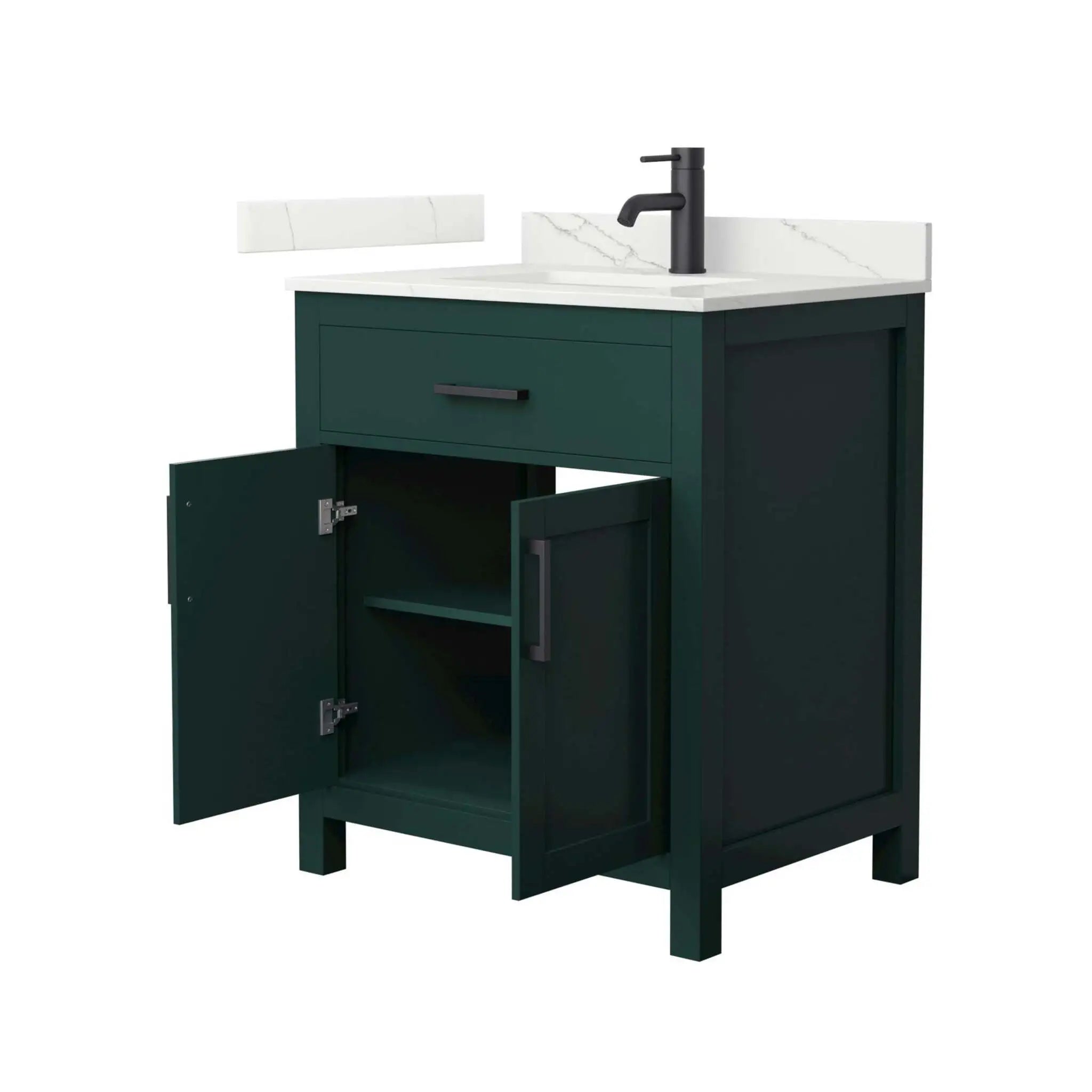 30" Beckett Single Bathroom Vanity in Green with Matte Black Trim by Wyndham
