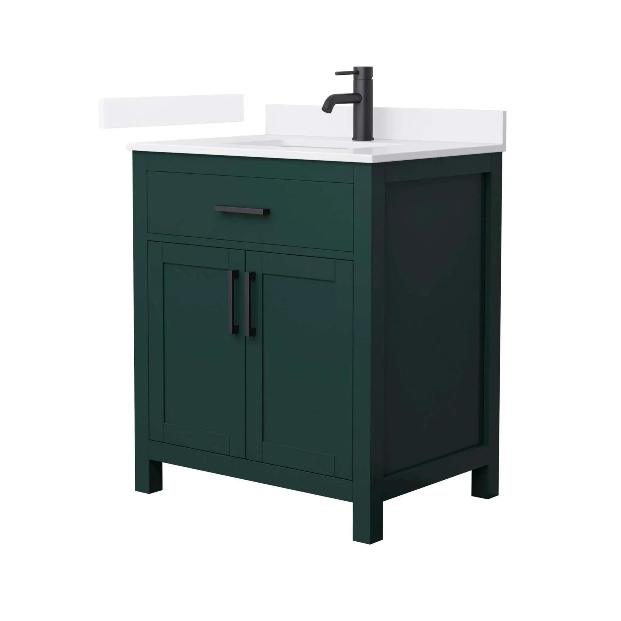 30" Beckett Single Bathroom Vanity in Green with Matte Black Trim by Wyndham