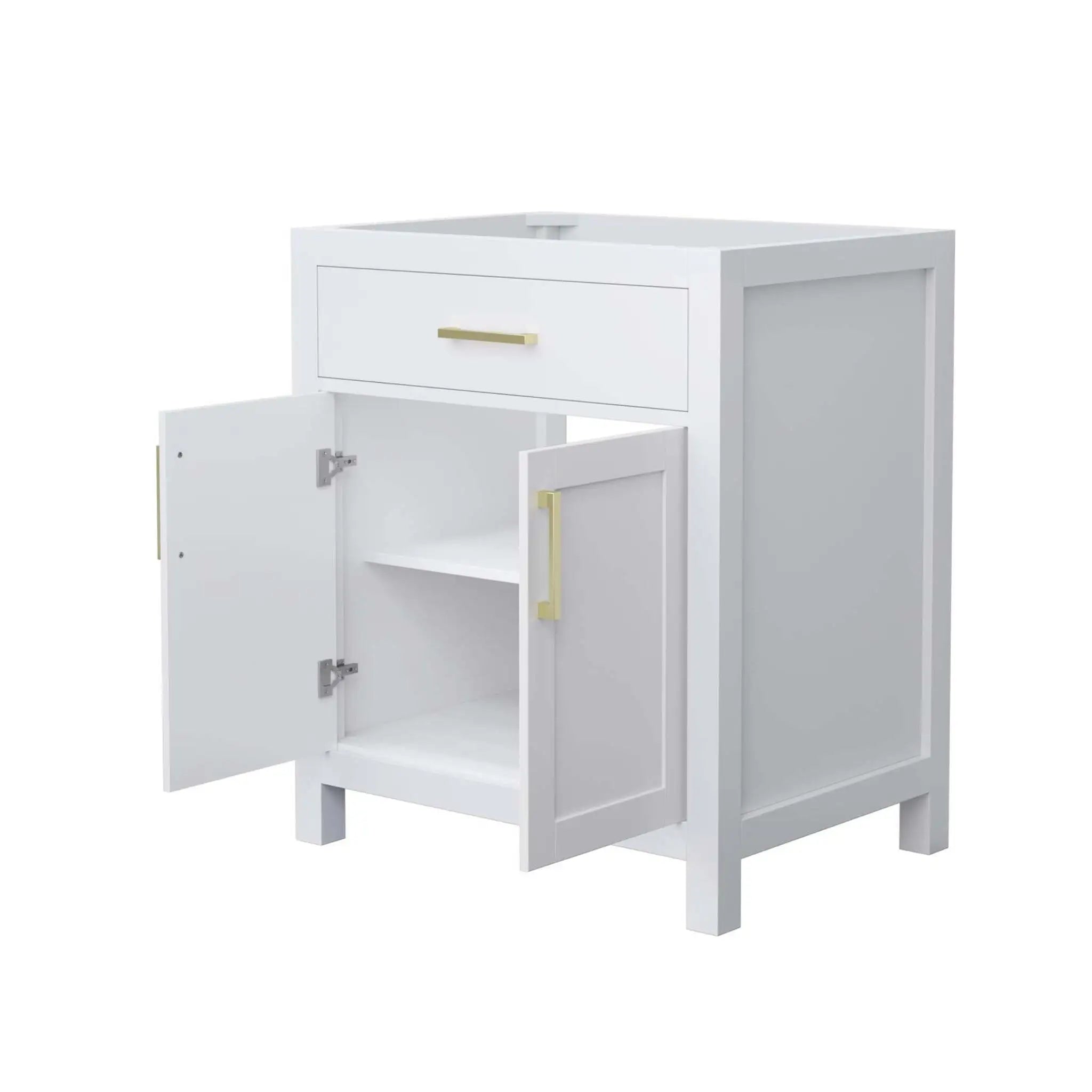 30" Beckett Single Bathroom Vanity in White with Brushed Gold Trim by Wyndham