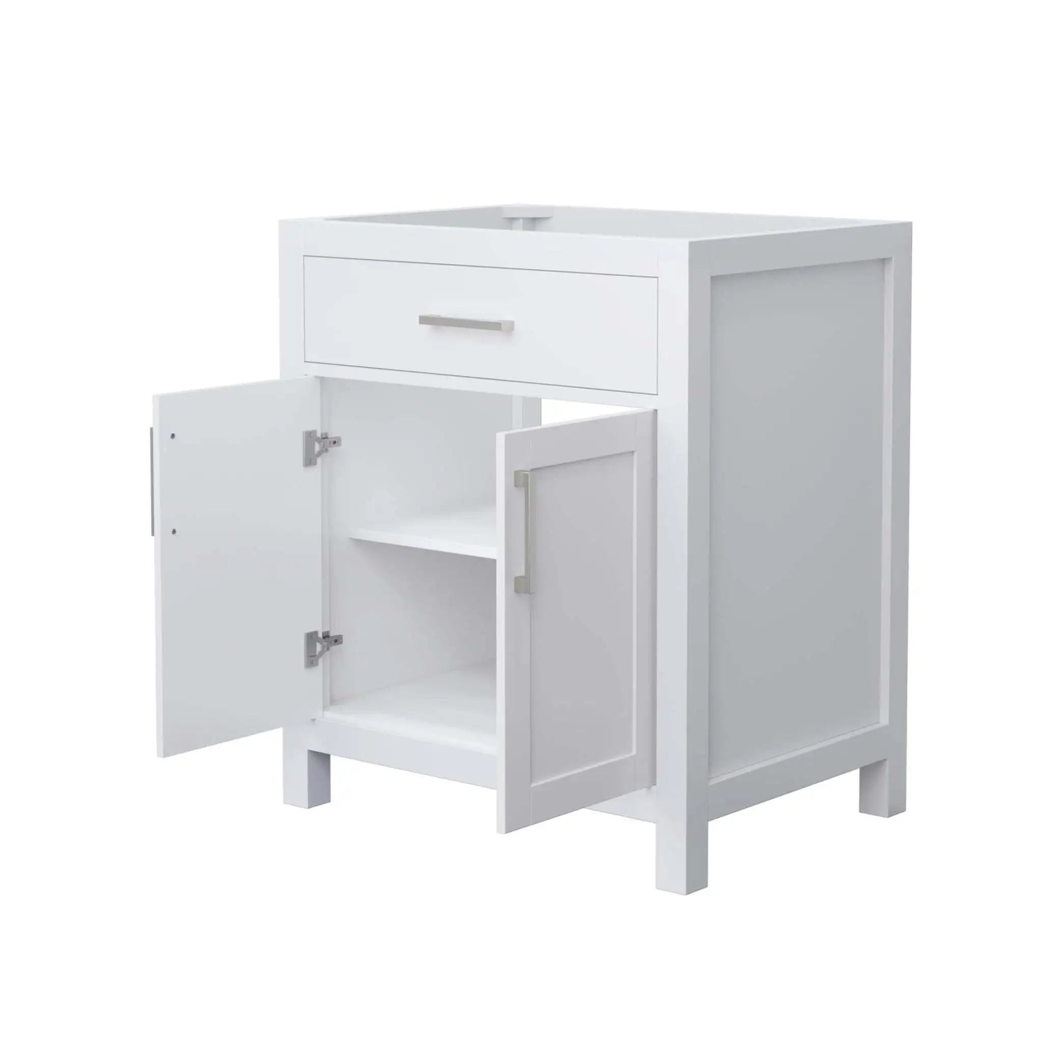 30" Beckett Single Bathroom Vanity in White with Brushed Nickel Trim by Wyndham