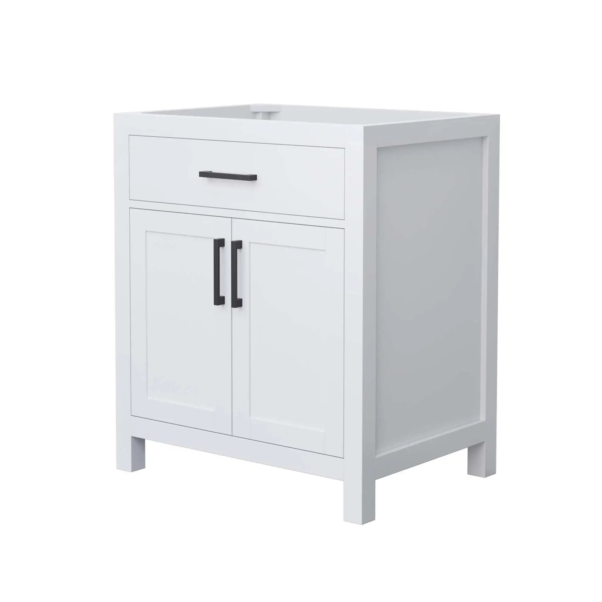 30" Beckett Single Bathroom Vanity in White with Matte Black Trim by Wyndham