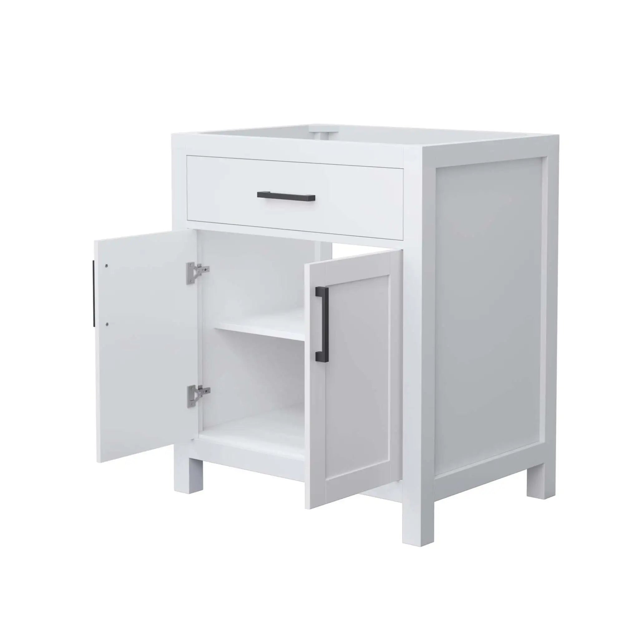 30" Beckett Single Bathroom Vanity in White with Matte Black Trim by Wyndham