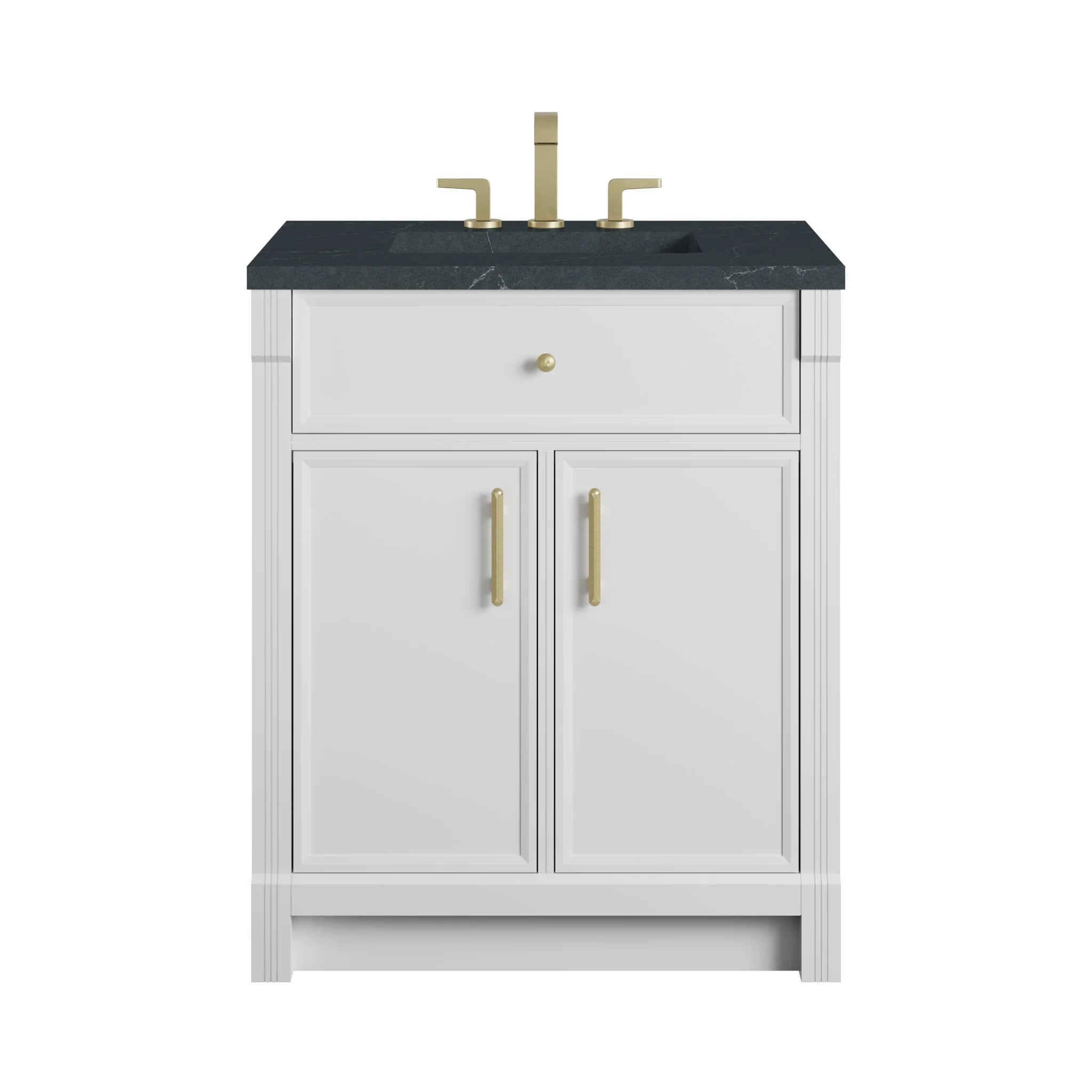 30" Bellshire Single Vanity in Bright White by James Martin Vanities-Charcoal Soapstone Silestone