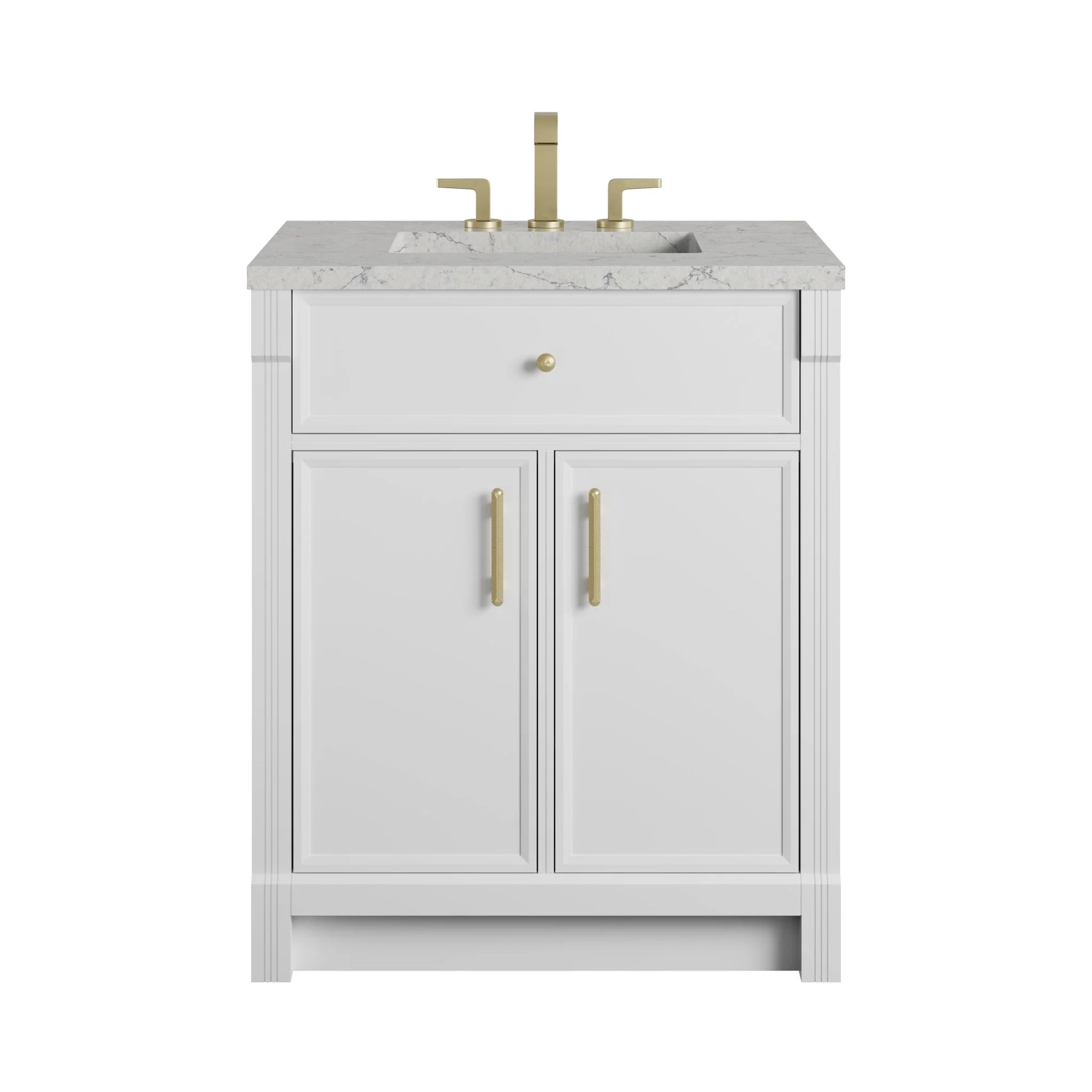 30" Bellshire Single Vanity in Bright White by James Martin Vanities-Eternal Jasmine Pearl Silestone