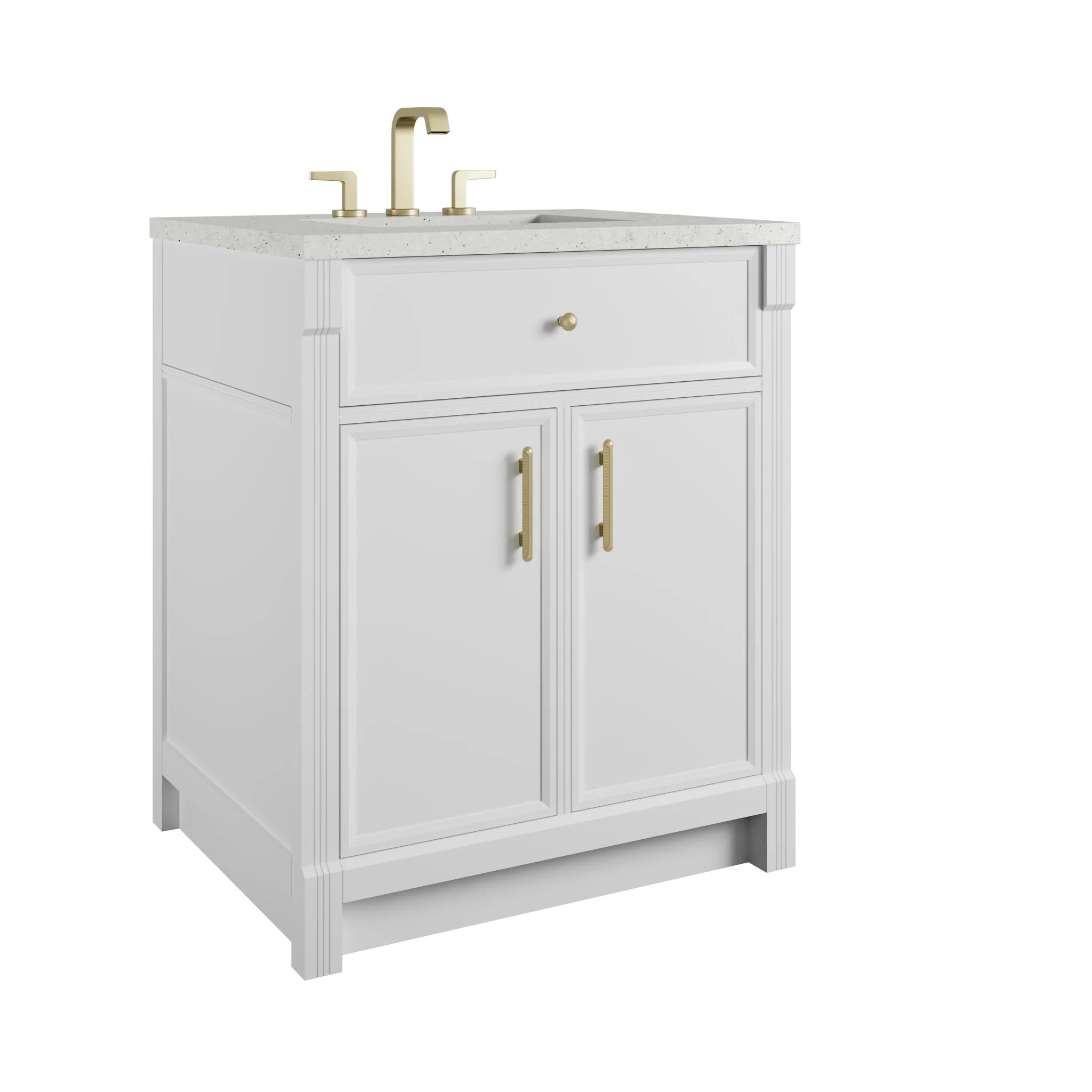 30" Bellshire Single Vanity in Bright White by James Martin Vanities-Lime Delight Silestone 9