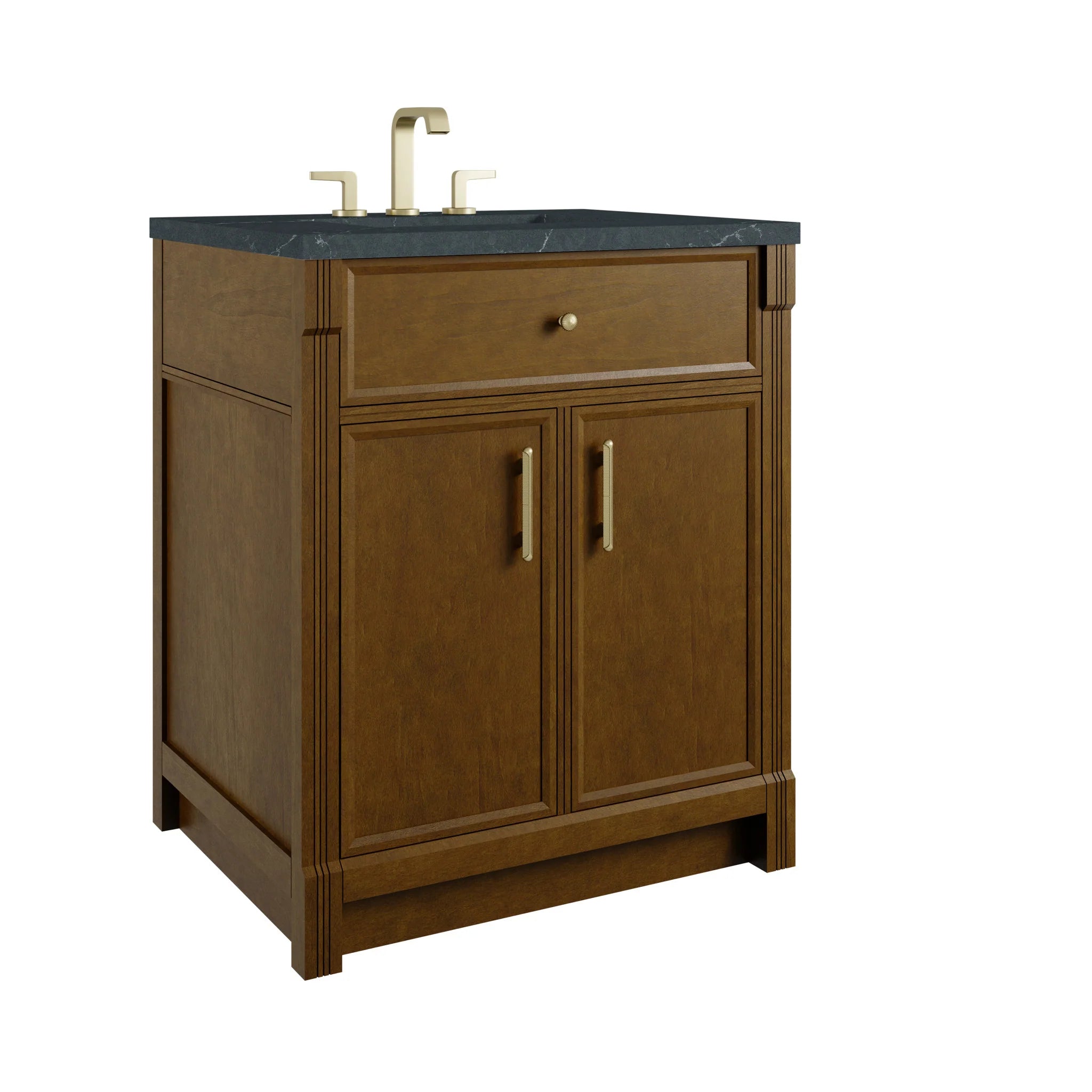 30" Bellshire Single Vanity in Honey Oak by James Martin Vanities-Ethereal Noctis Silestone 10