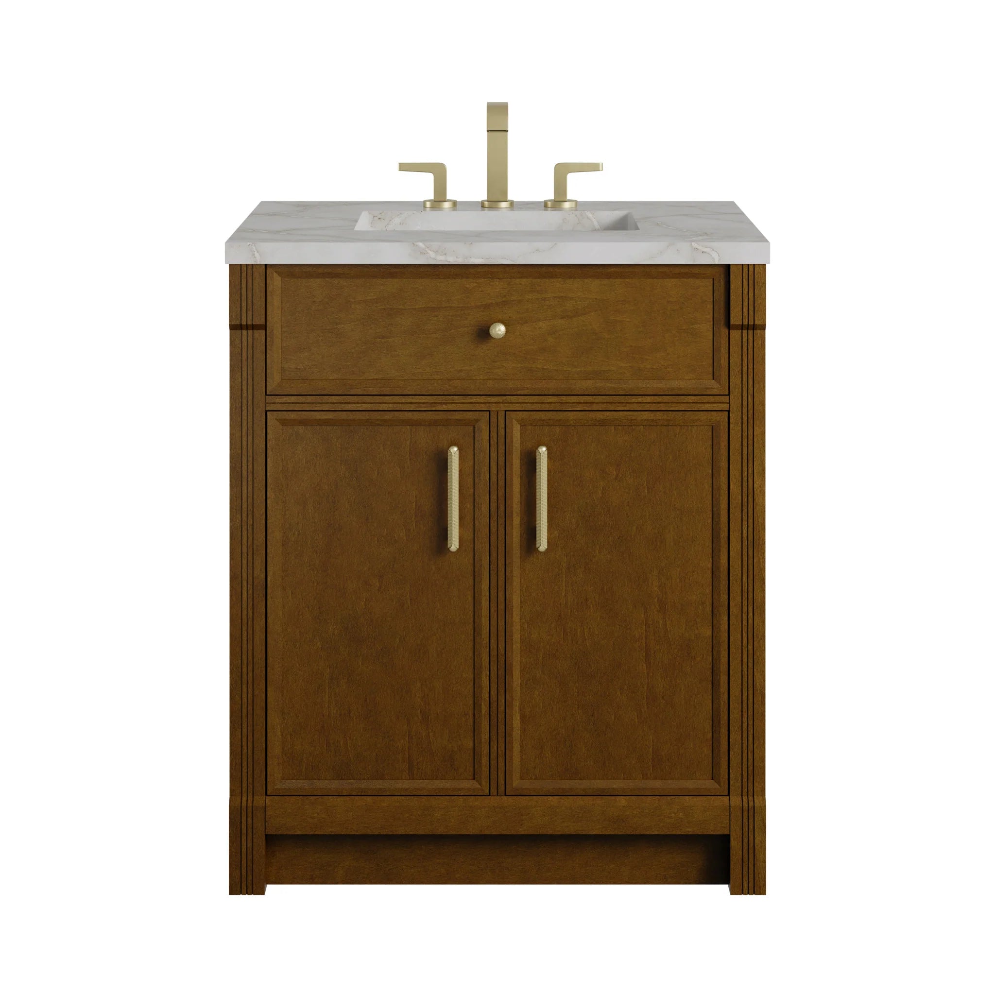 30" Bellshire Single Vanity in Honey Oak by James Martin Vanities-Victorian Silver Silestone