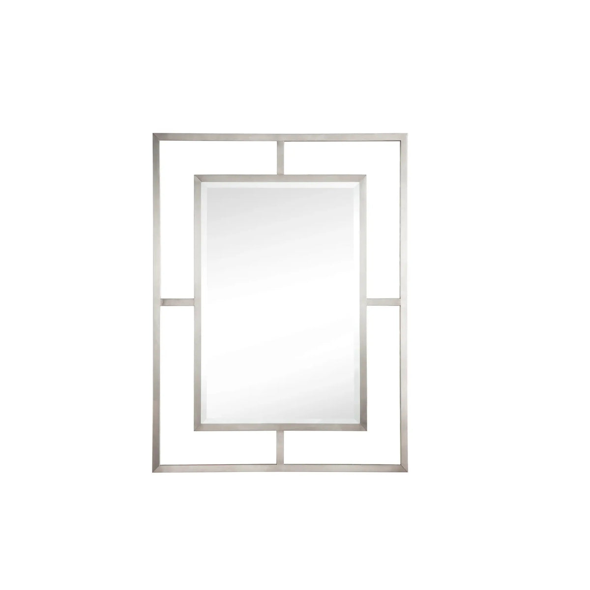 30 Inch Boston Rectangular Mirror - Brushed Nickel Image 1