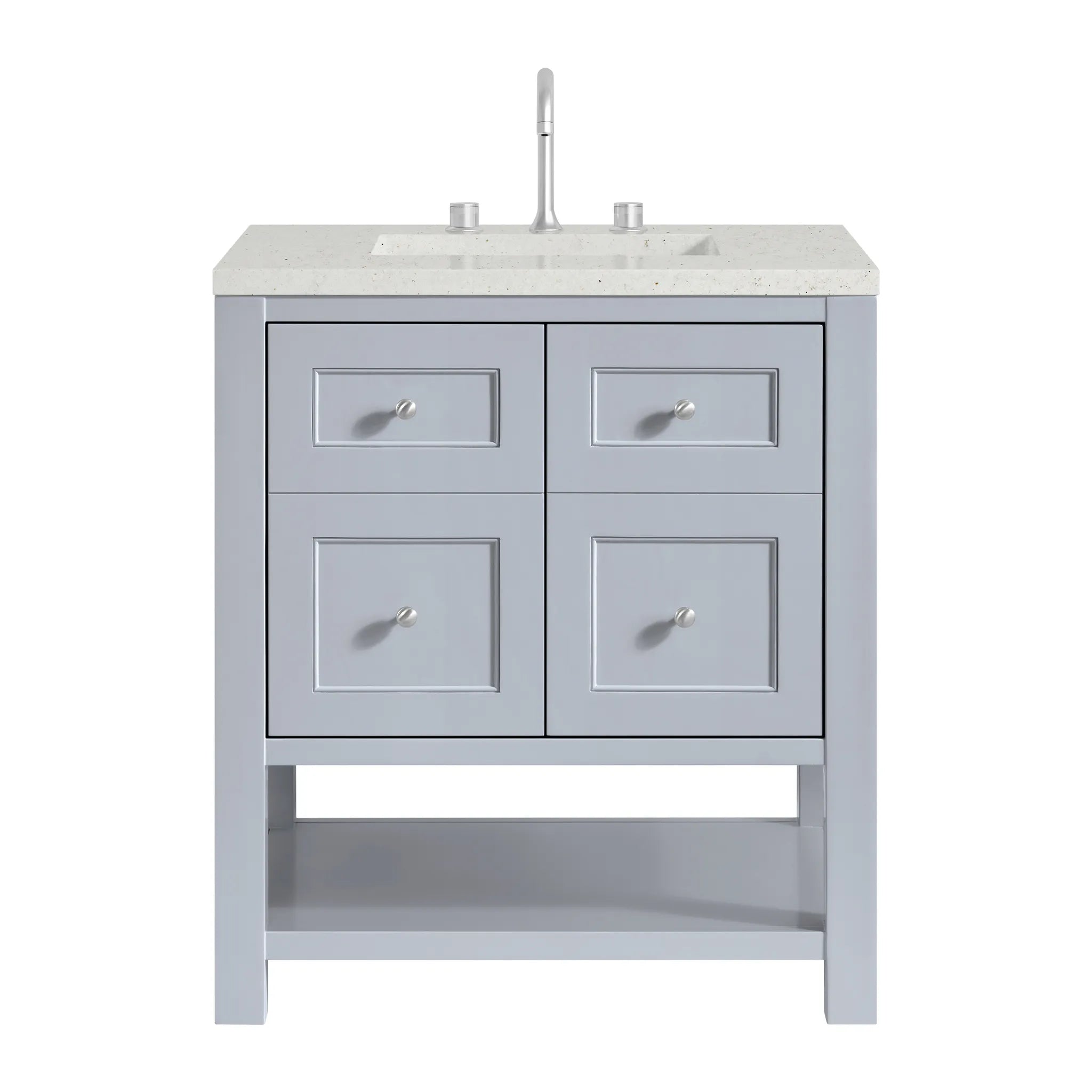 30" Breckenridge Single Vanity in Serenity Blue-Lime Delight Silestone-8" Widespread image