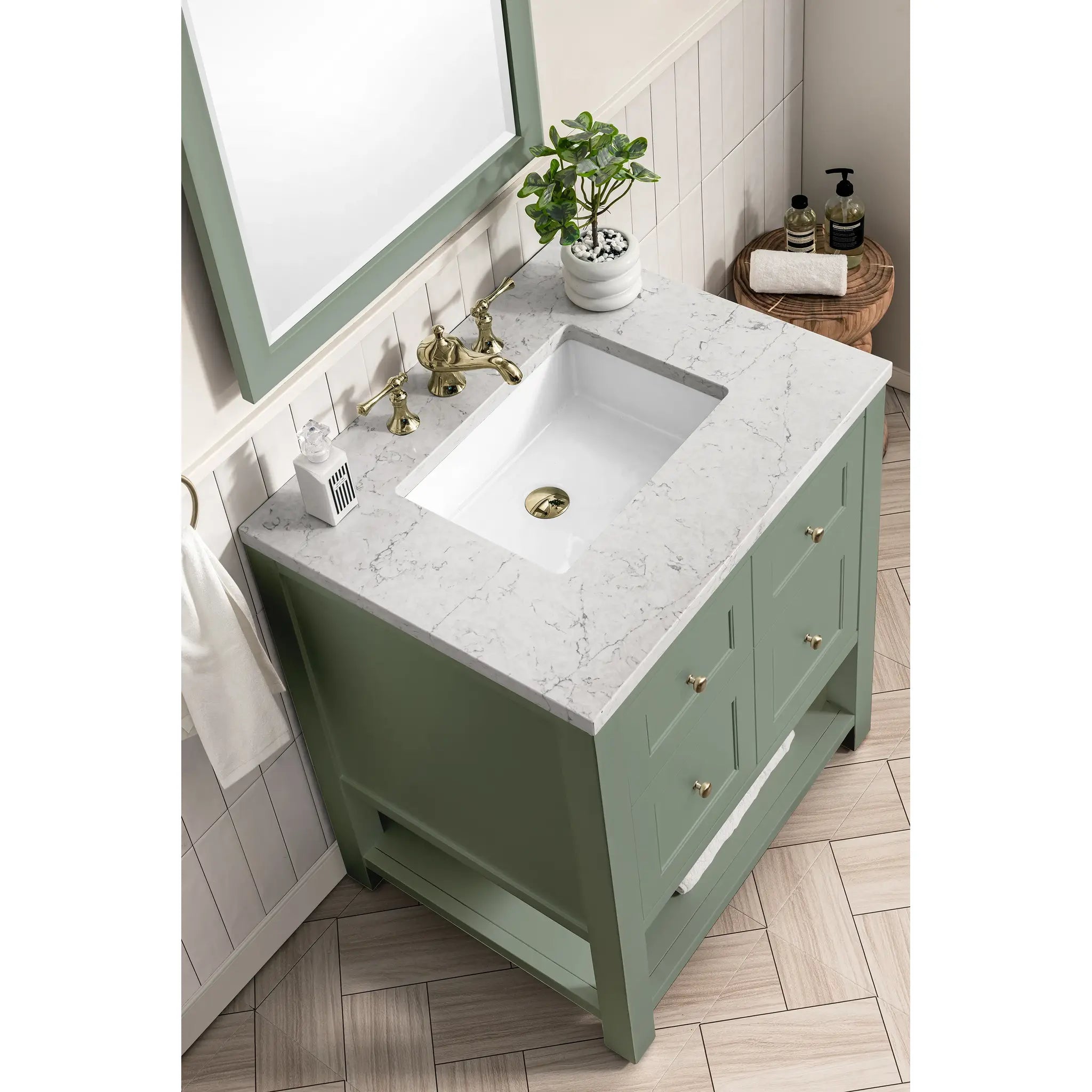30" Breckenridge Single Vanity in Smokey Celadon-Cabinet Only-Not Available image 4