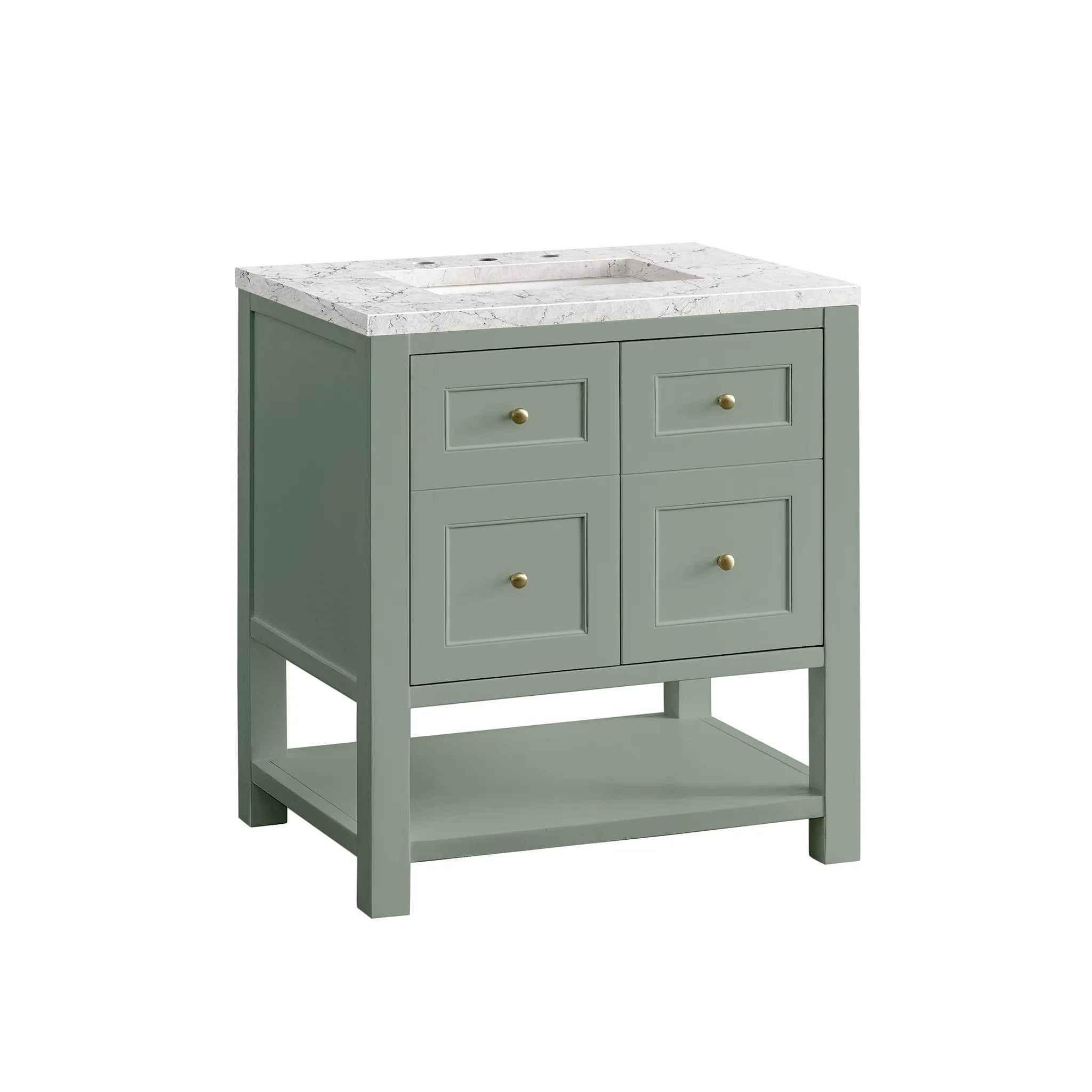 30" Breckenridge Single Vanity in Smokey Celadon-Eternal Jasmine Pearl Silestone-8" Widespread image 2