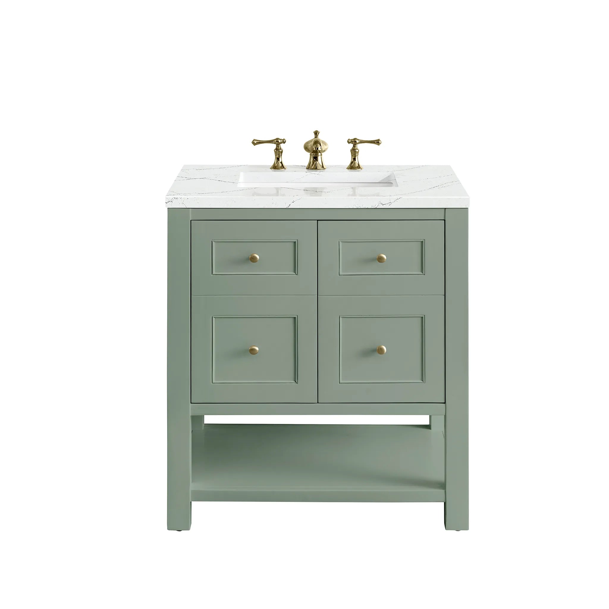 30" Breckenridge Single Vanity in Smokey Celadon-Ethereal Noctis Silestone-8" Widespread image