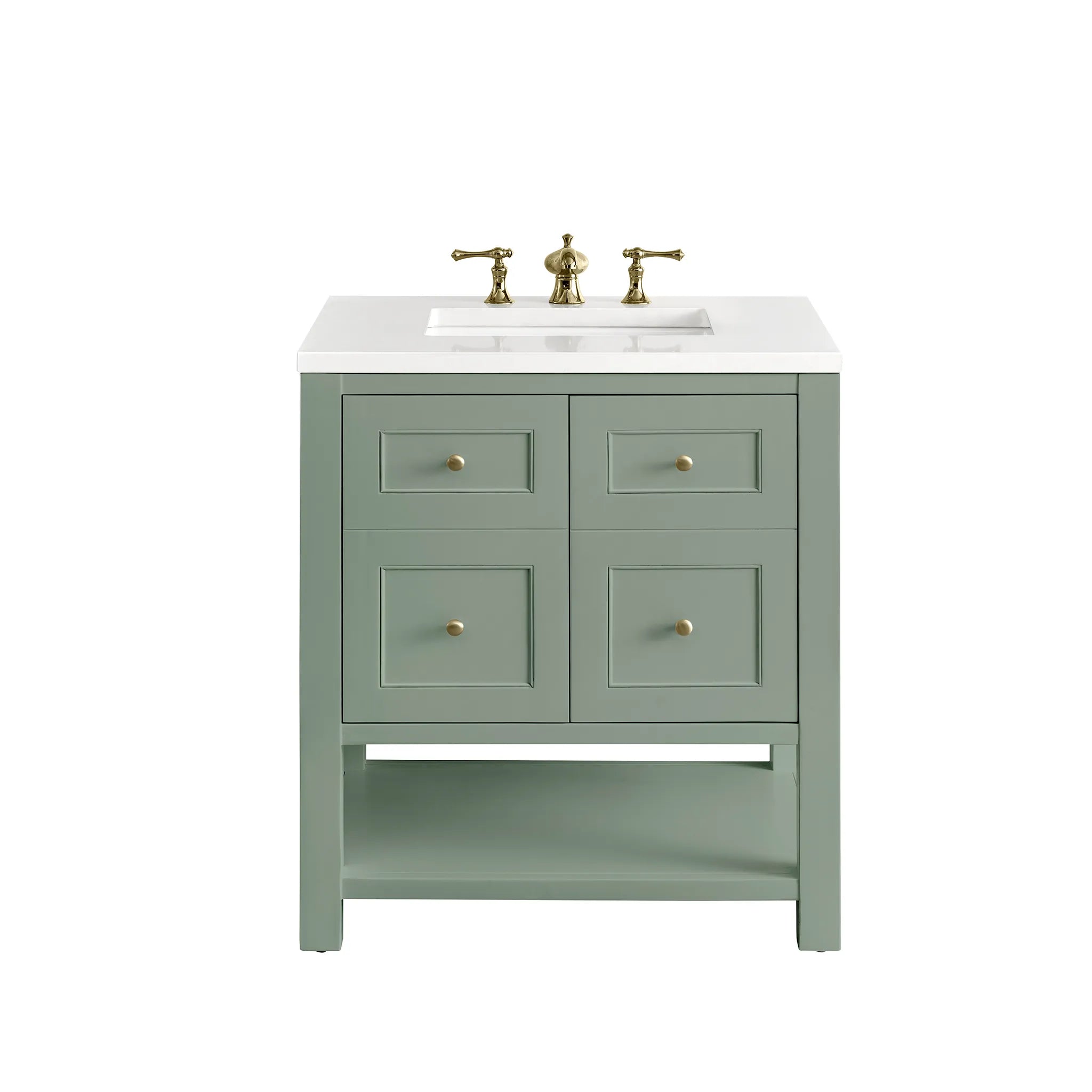 30" Breckenridge Single Vanity in Smokey Celadon-White Zeus Silestone-8" Widespread image 1