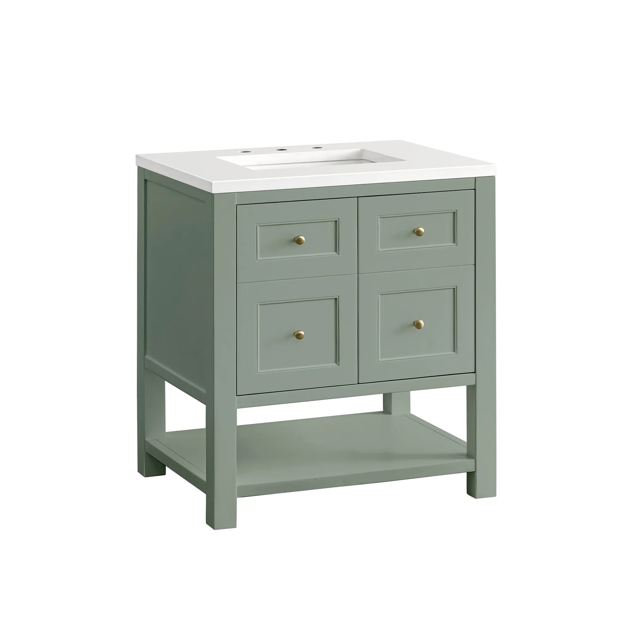 30" Breckenridge Single Vanity in Smokey Celadon-White Zeus Silestone-8" Widespread image 8