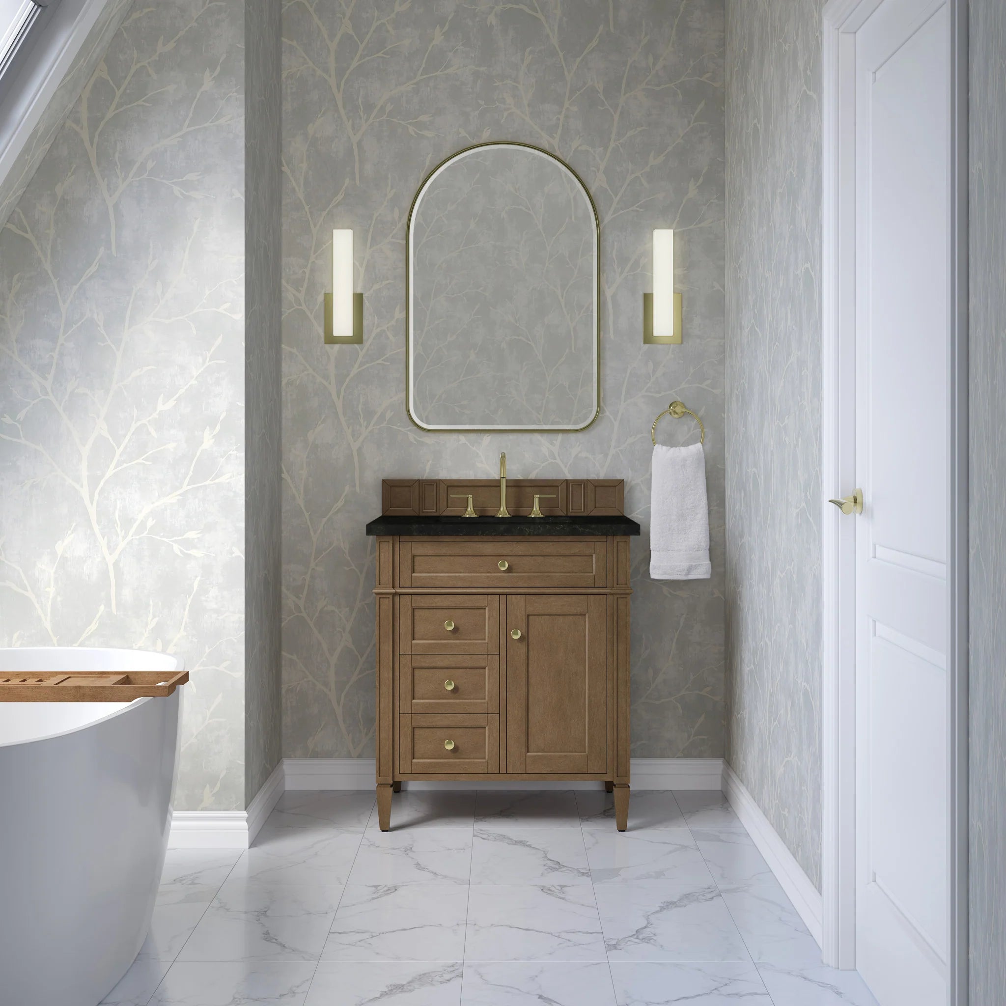 30" Brittany Single Vanity in Pecan by James Martin Vanities-Phantome Eclos 1