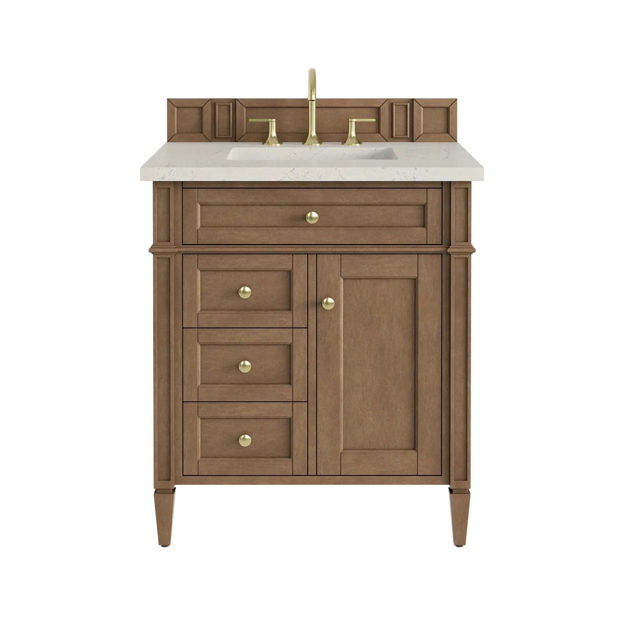 30" Brittany Single Vanity in Pecan by James Martin Vanities-Siberian Silestone