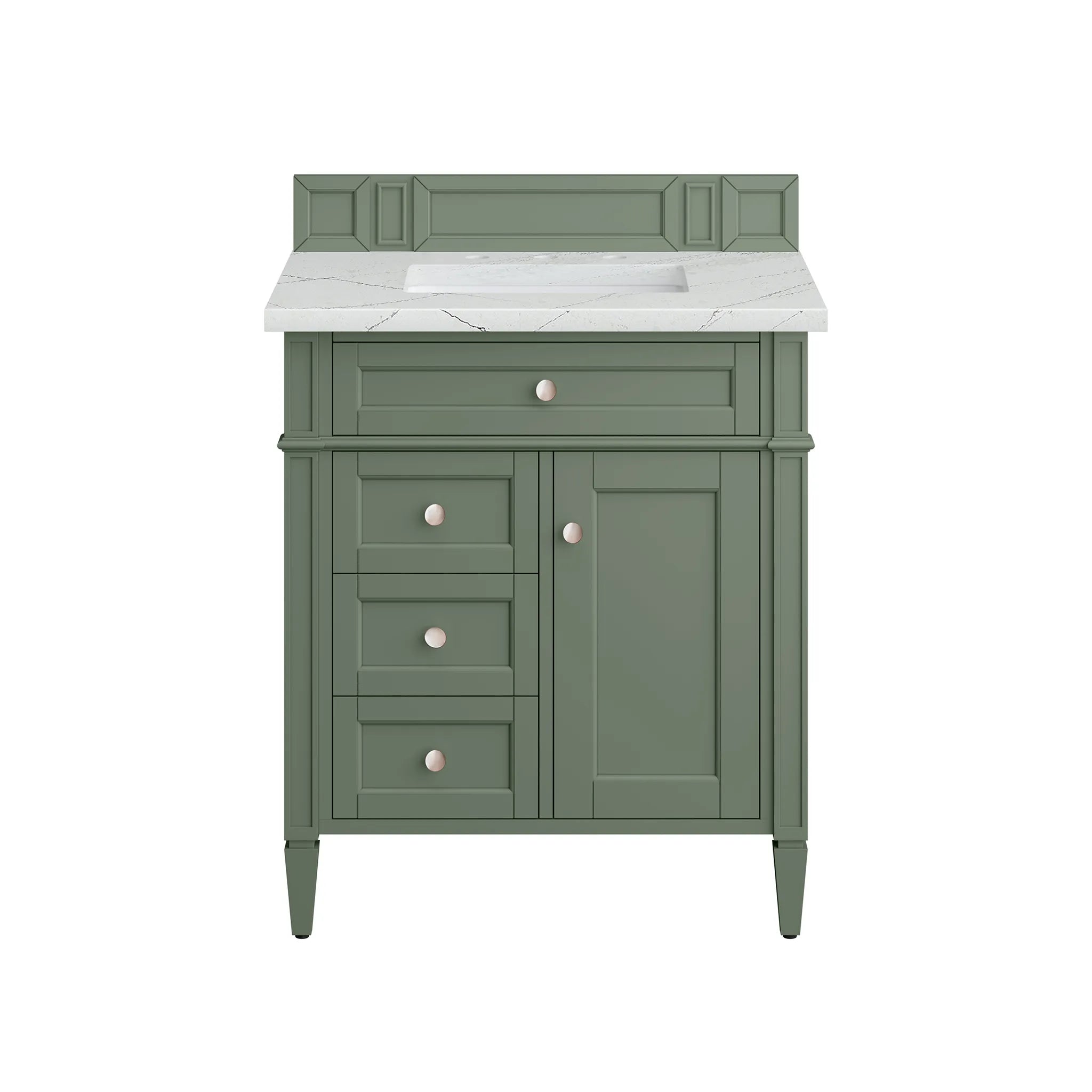30" Brittany Single Vanity in Smokey Celadon-Ethereal Noctis Silestone-8" Widespread image 1