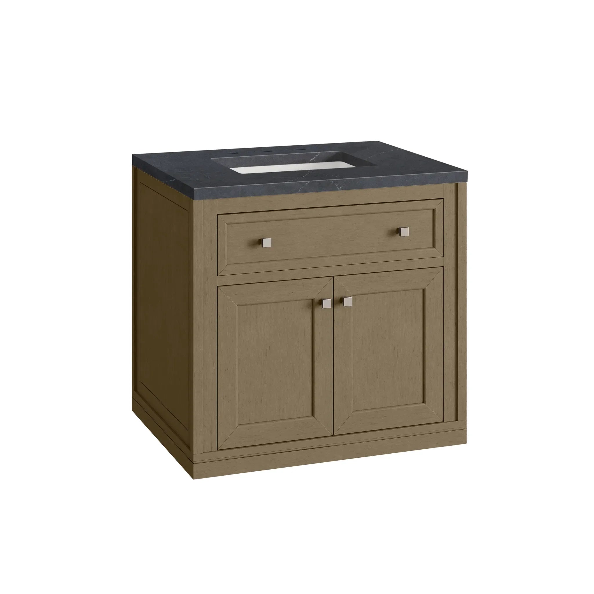 30" Chicago Single Vanity in Walnut Whisper-Charcoal Soapstone Silestone-8" Widespread image 20