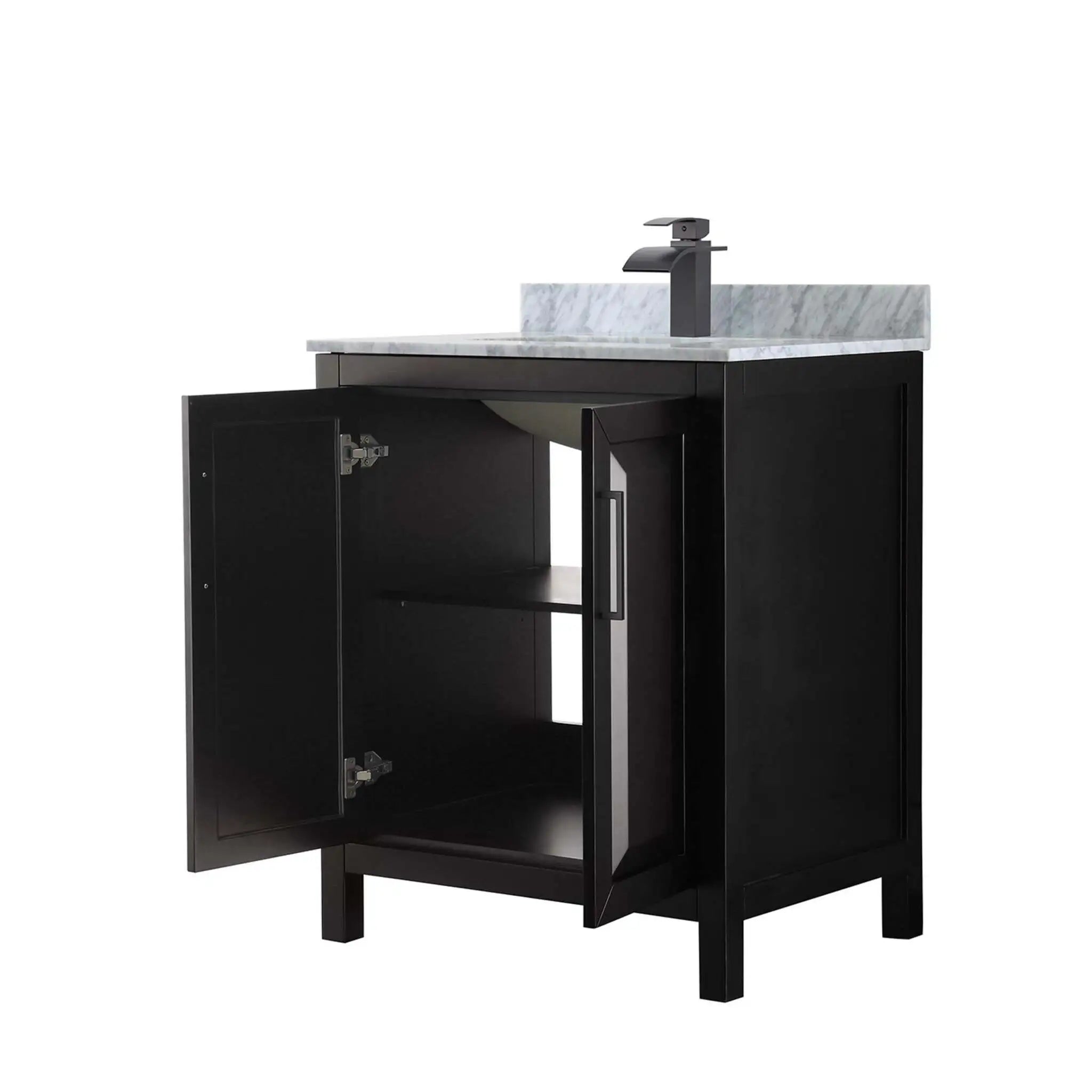 30" Daria Single Bathroom Vanity in Dark Espresso with Matte Black Trim by Wyndham