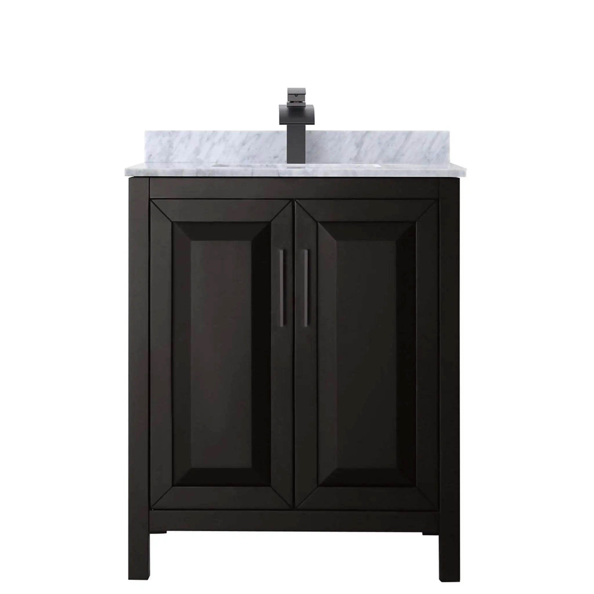 30" Daria Single Bathroom Vanity in Dark Espresso with Matte Black Trim by Wyndham