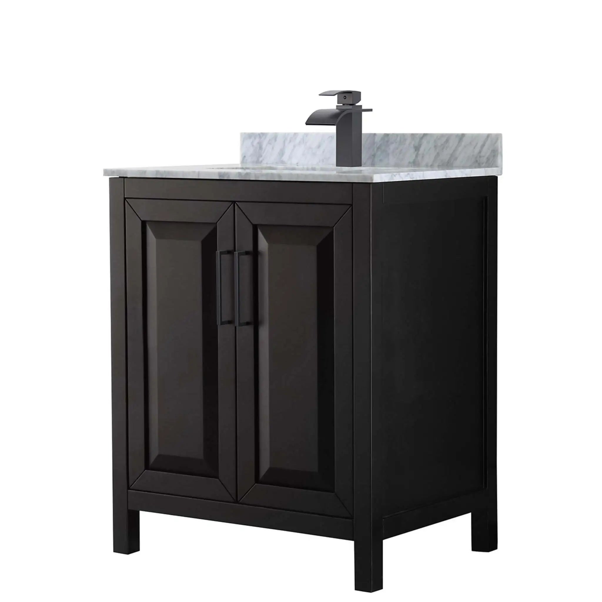 30" Daria Single Bathroom Vanity in Dark Espresso with Matte Black Trim by Wyndham