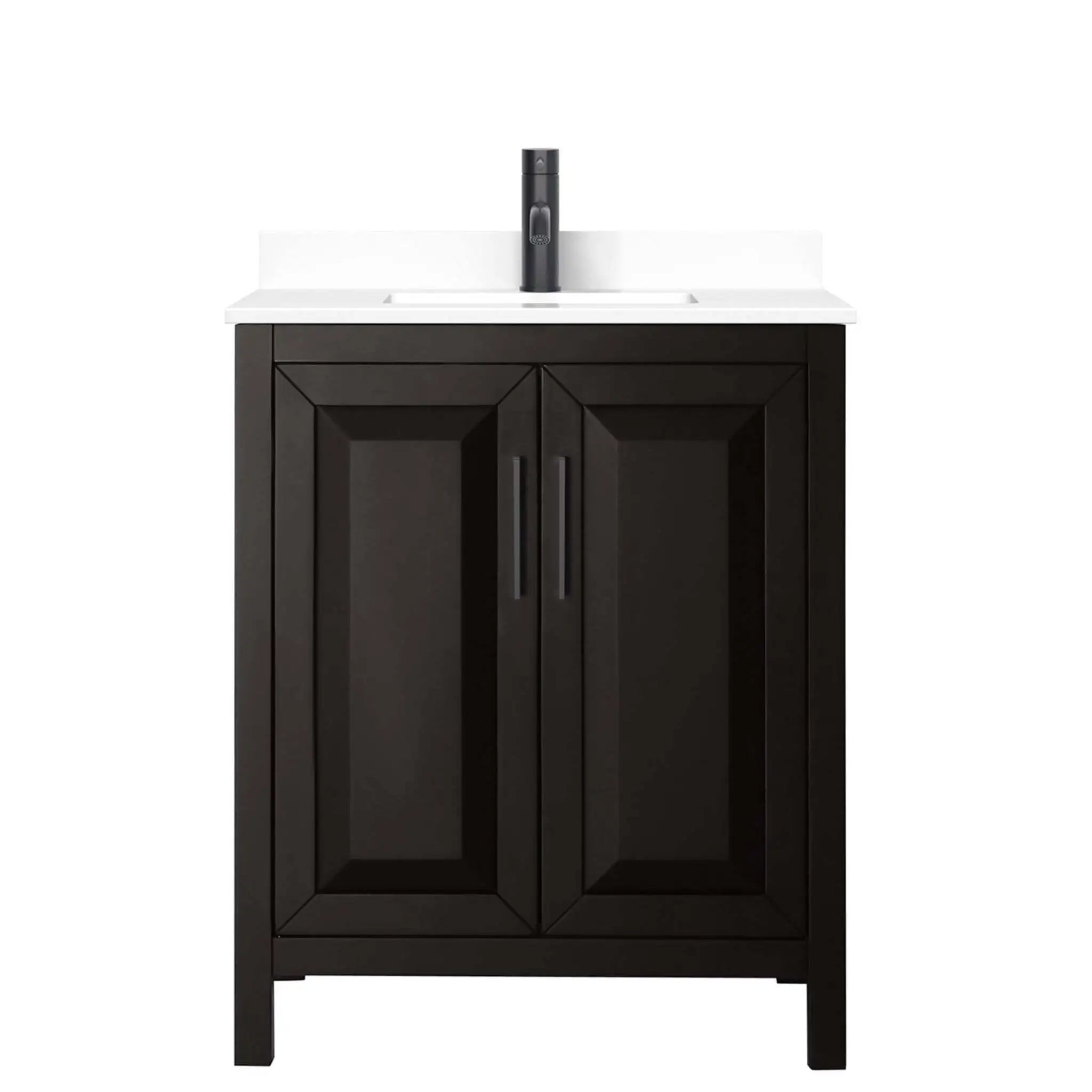 30" Daria Single Bathroom Vanity in Dark Espresso with Matte Black Trim by Wyndham