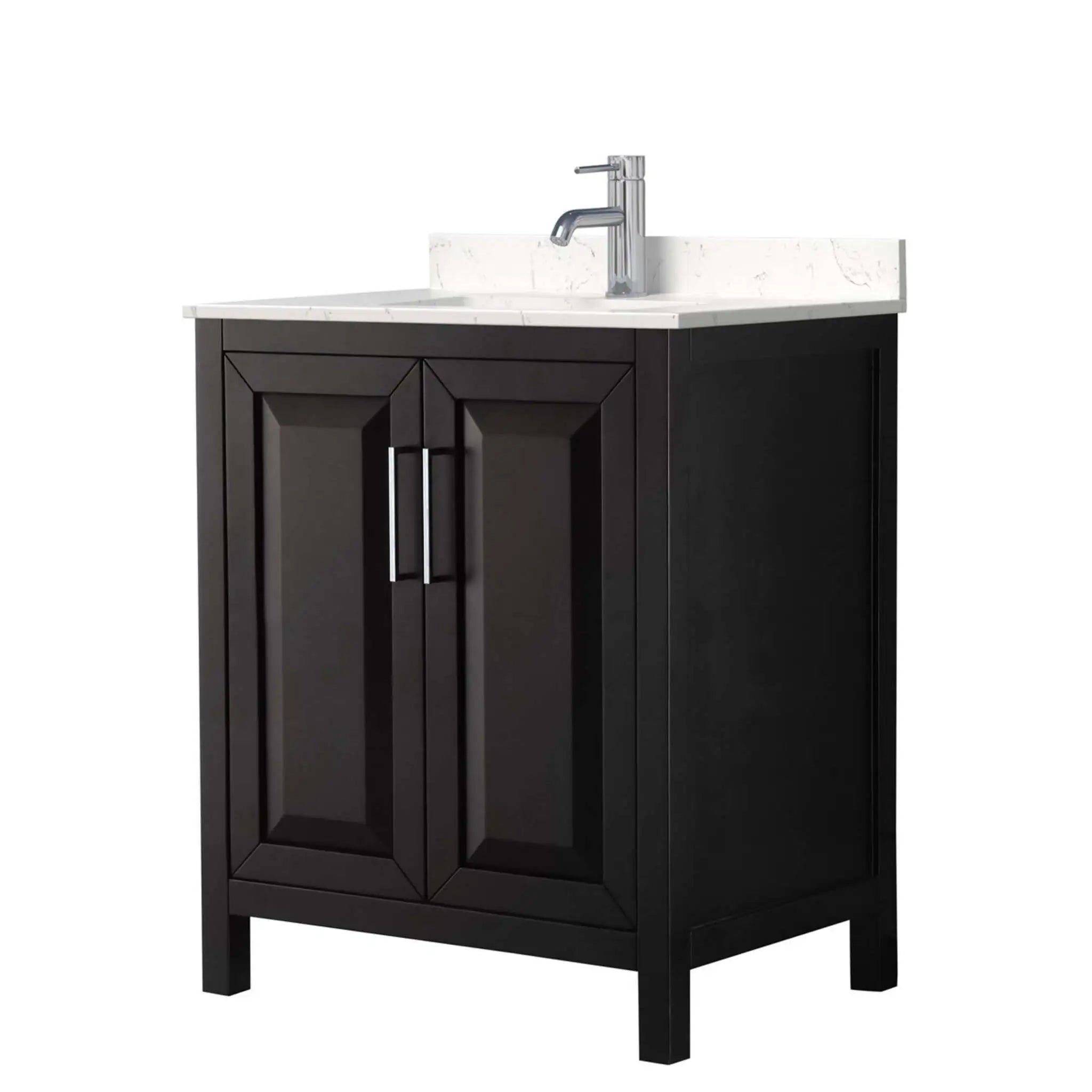 30" Daria Single Bathroom Vanity in Dark Espresso with Polished Chrome Trim by Wyndham