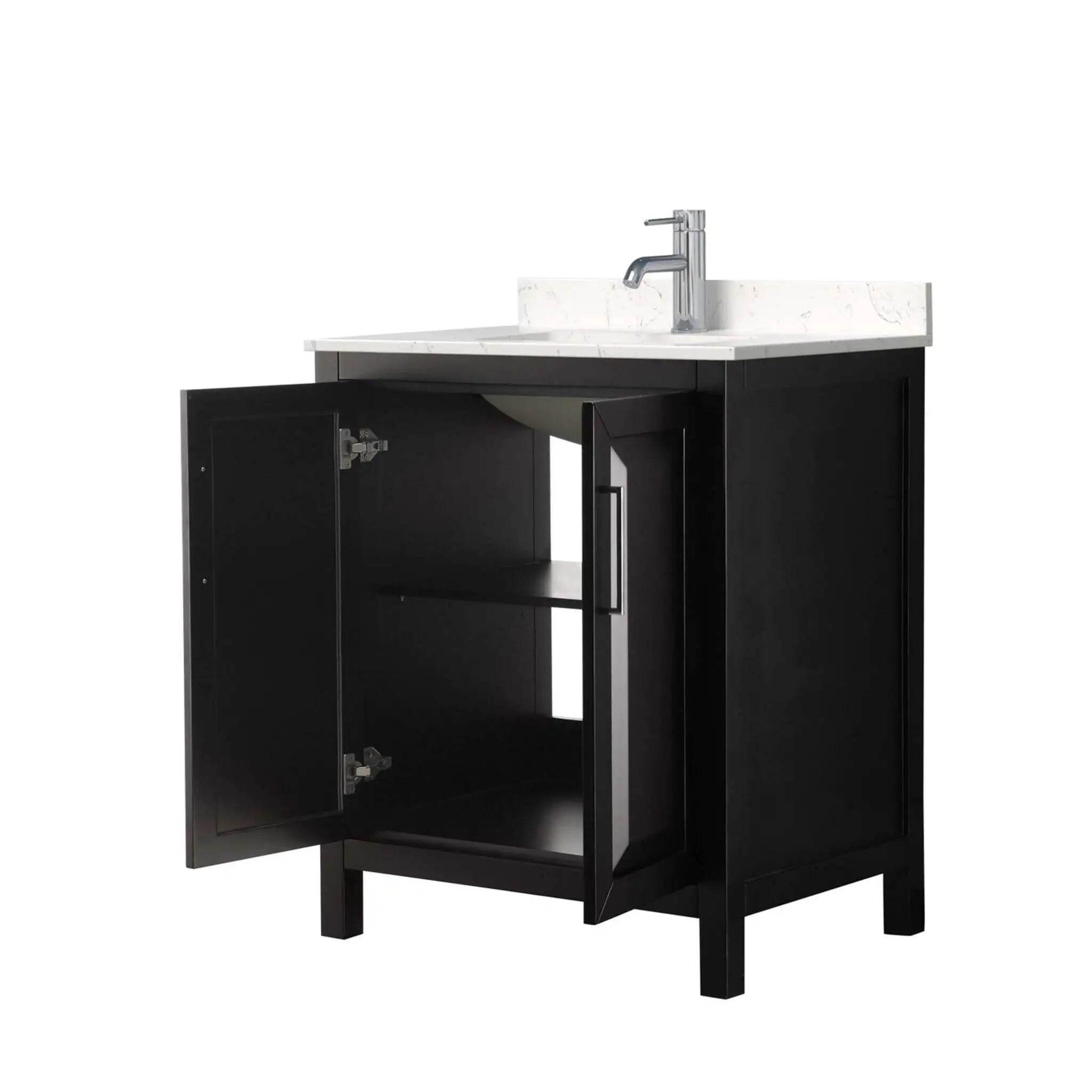 30" Daria Single Bathroom Vanity in Dark Espresso with Polished Chrome Trim by Wyndham