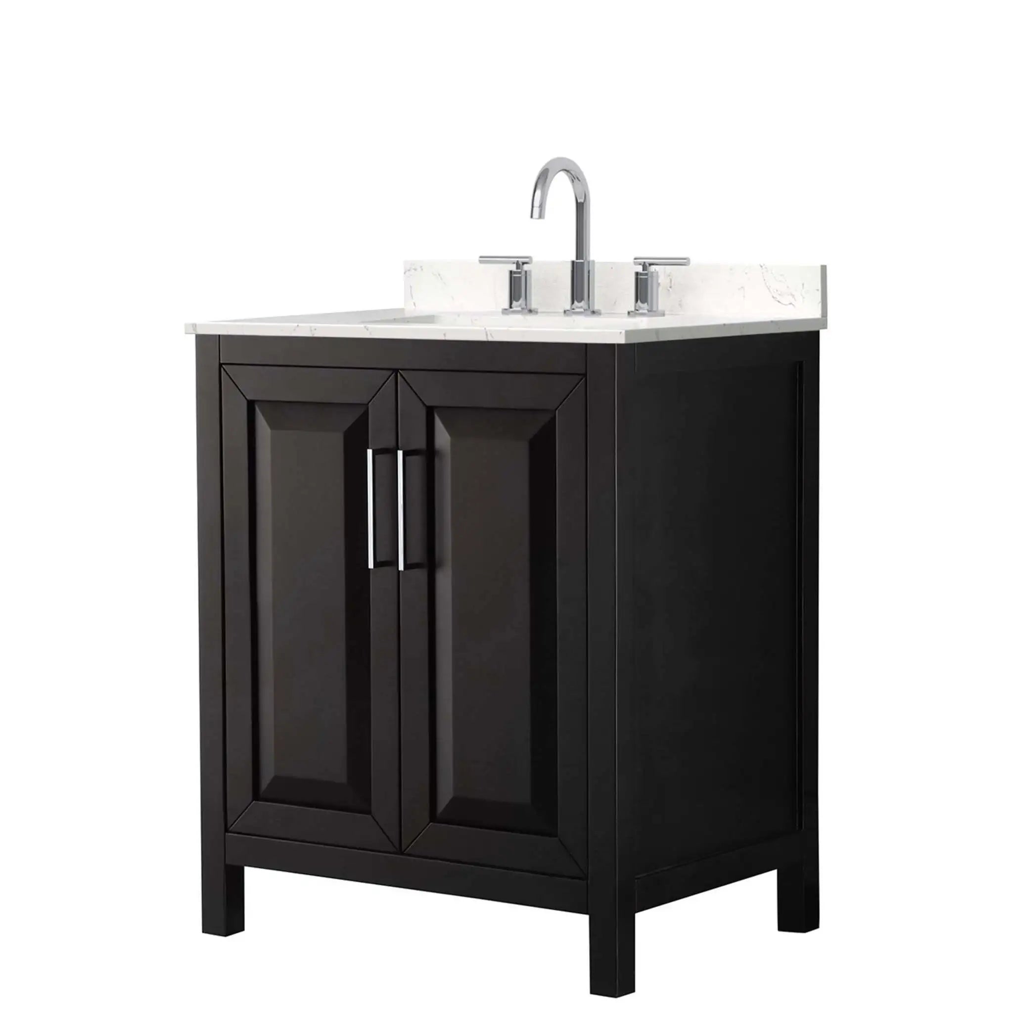 30" Daria Single Bathroom Vanity in Dark Espresso with Polished Chrome Trim by Wyndham