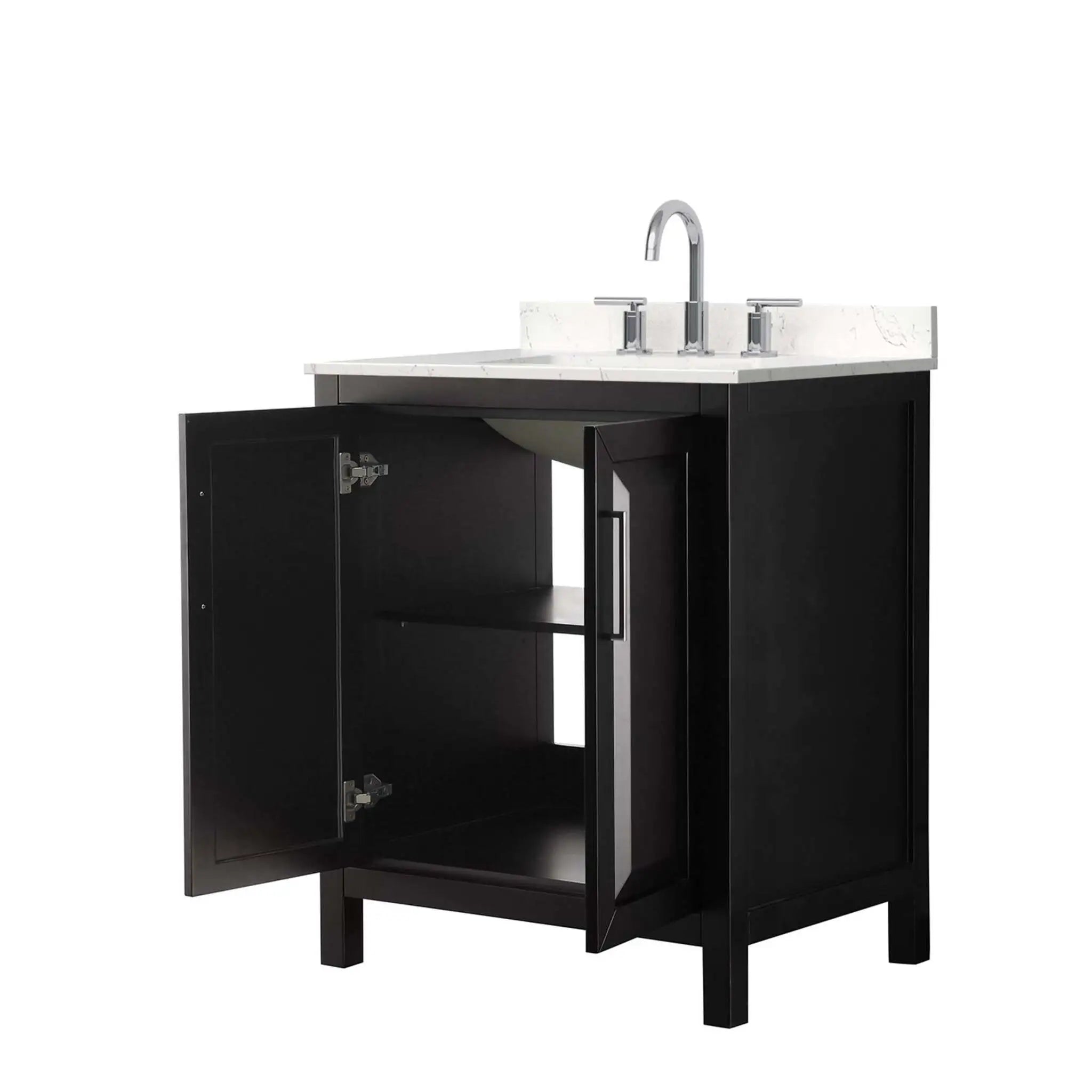 30" Daria Single Bathroom Vanity in Dark Espresso with Polished Chrome Trim by Wyndham
