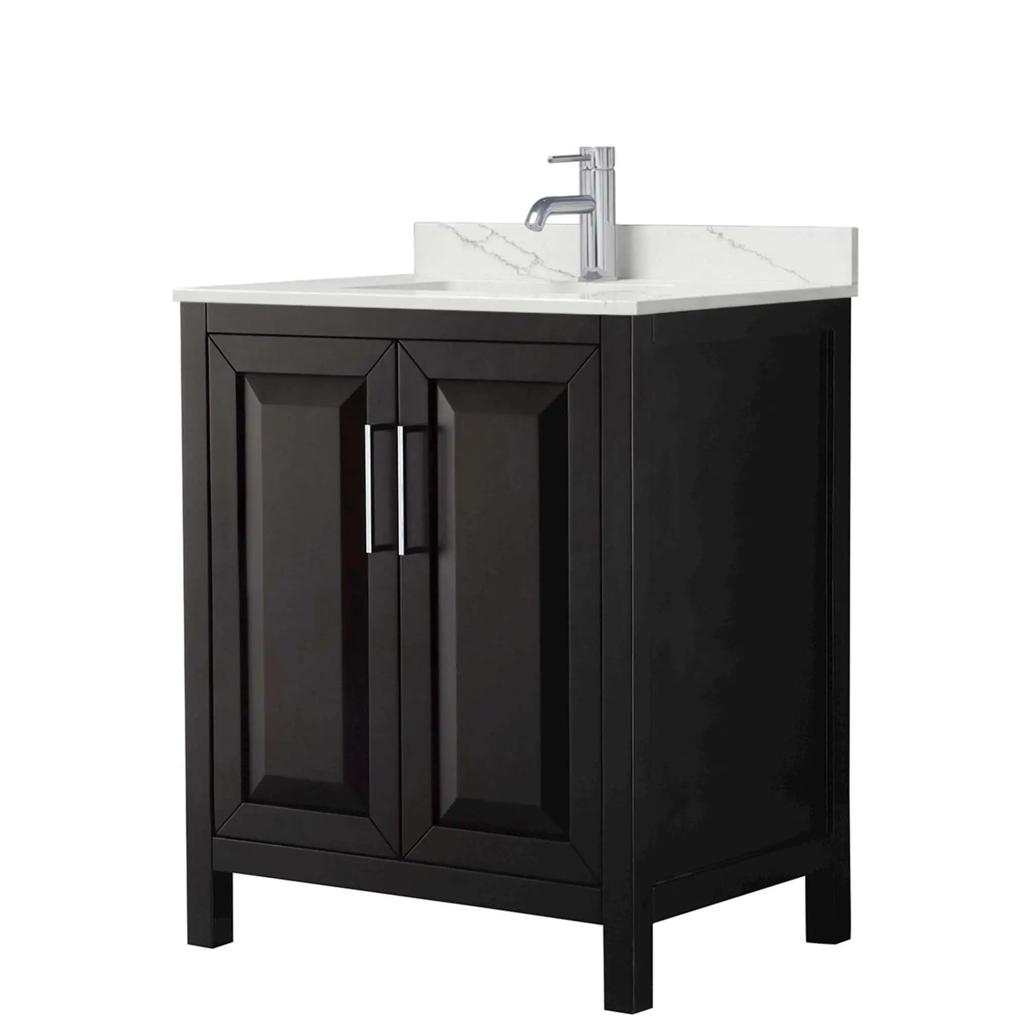 30" Daria Single Bathroom Vanity in Dark Espresso with Polished Chrome Trim by Wyndham