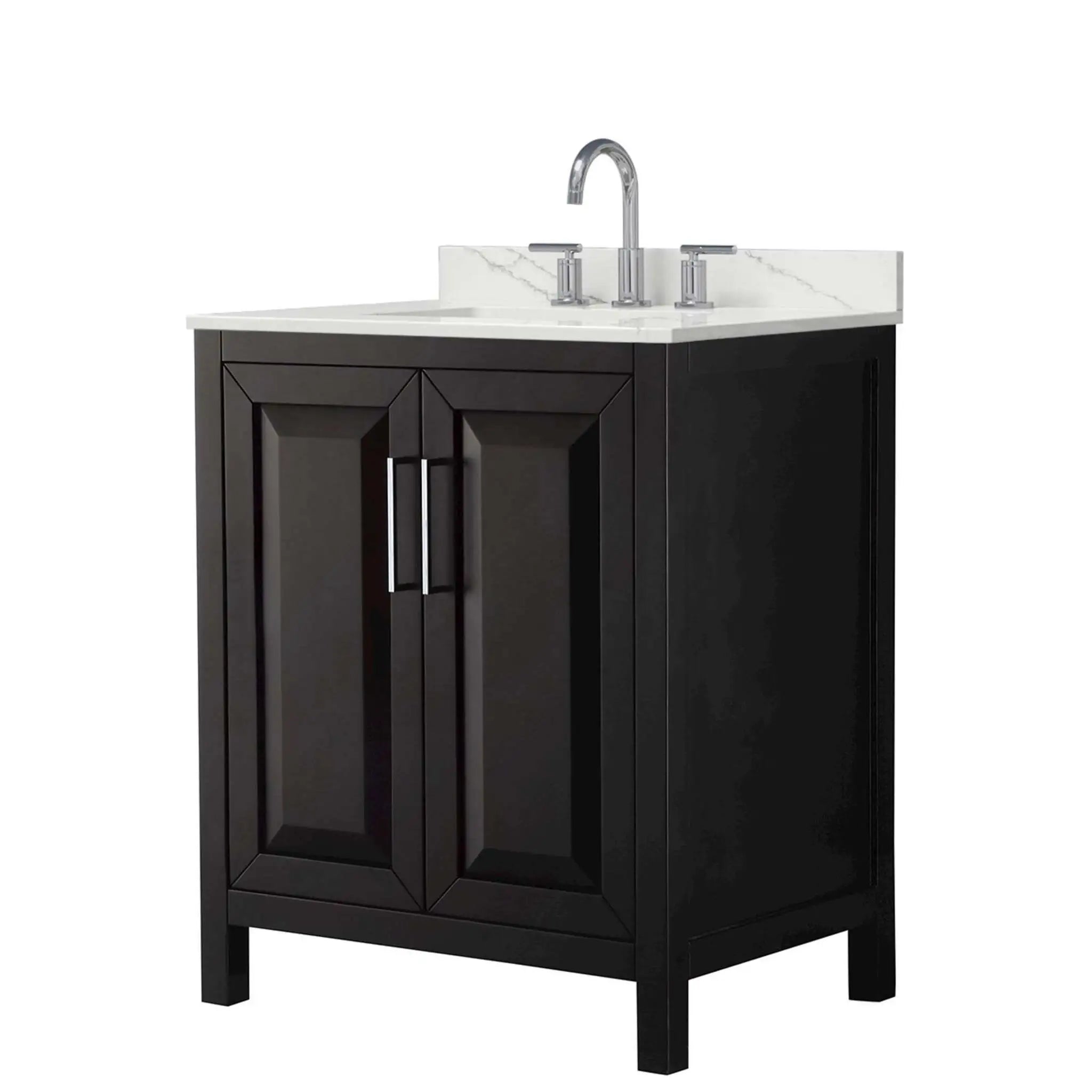 30" Daria Single Bathroom Vanity in Dark Espresso with Polished Chrome Trim by Wyndham