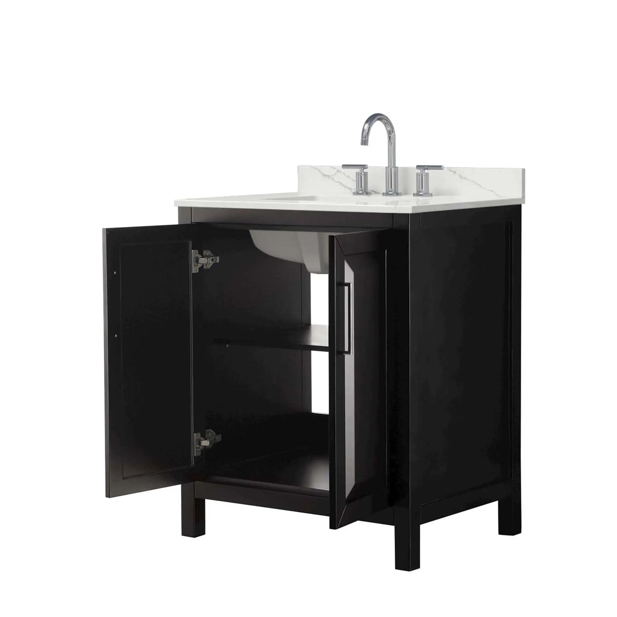 30" Daria Single Bathroom Vanity in Dark Espresso with Polished Chrome Trim by Wyndham