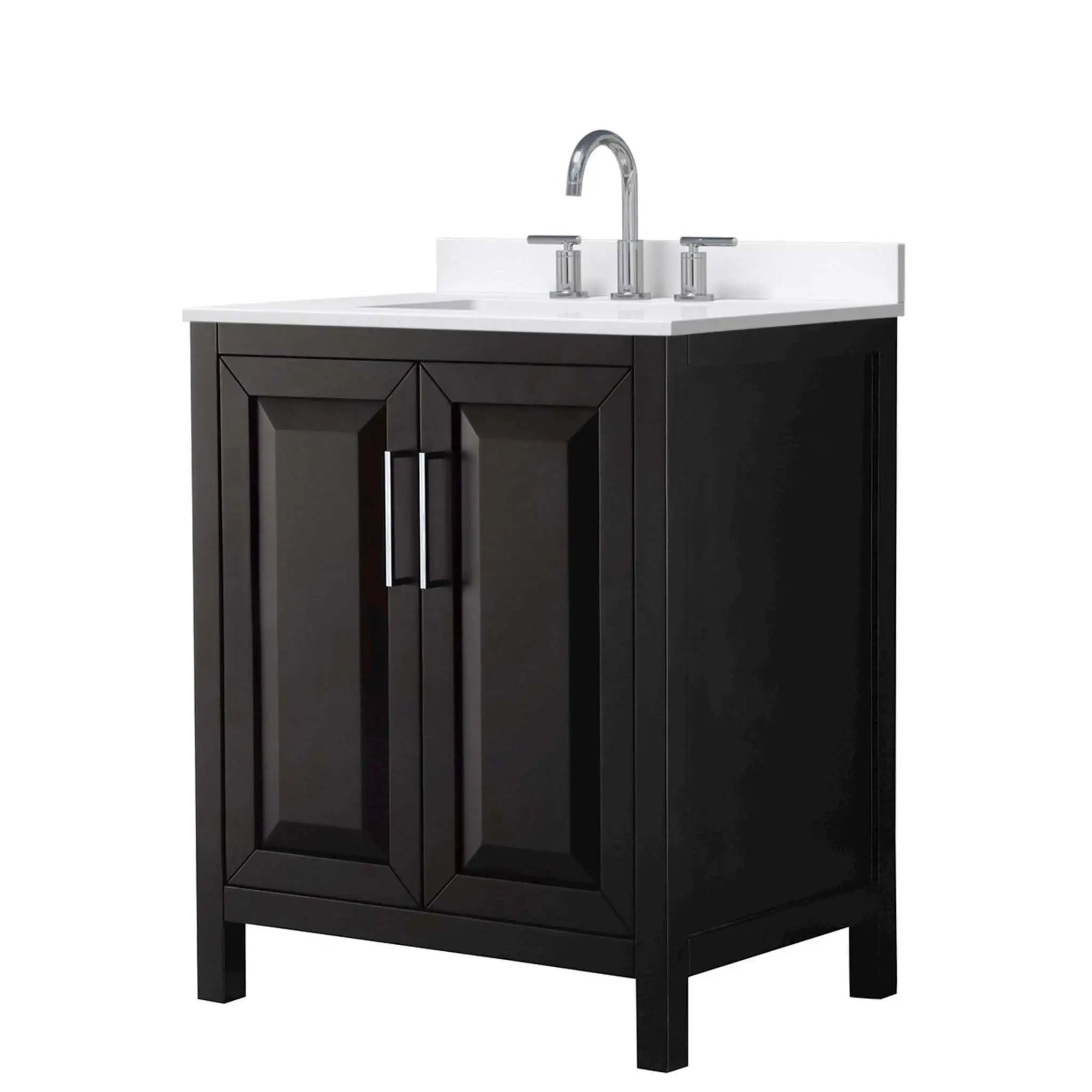 30" Daria Single Bathroom Vanity in Dark Espresso with Polished Chrome Trim by Wyndham