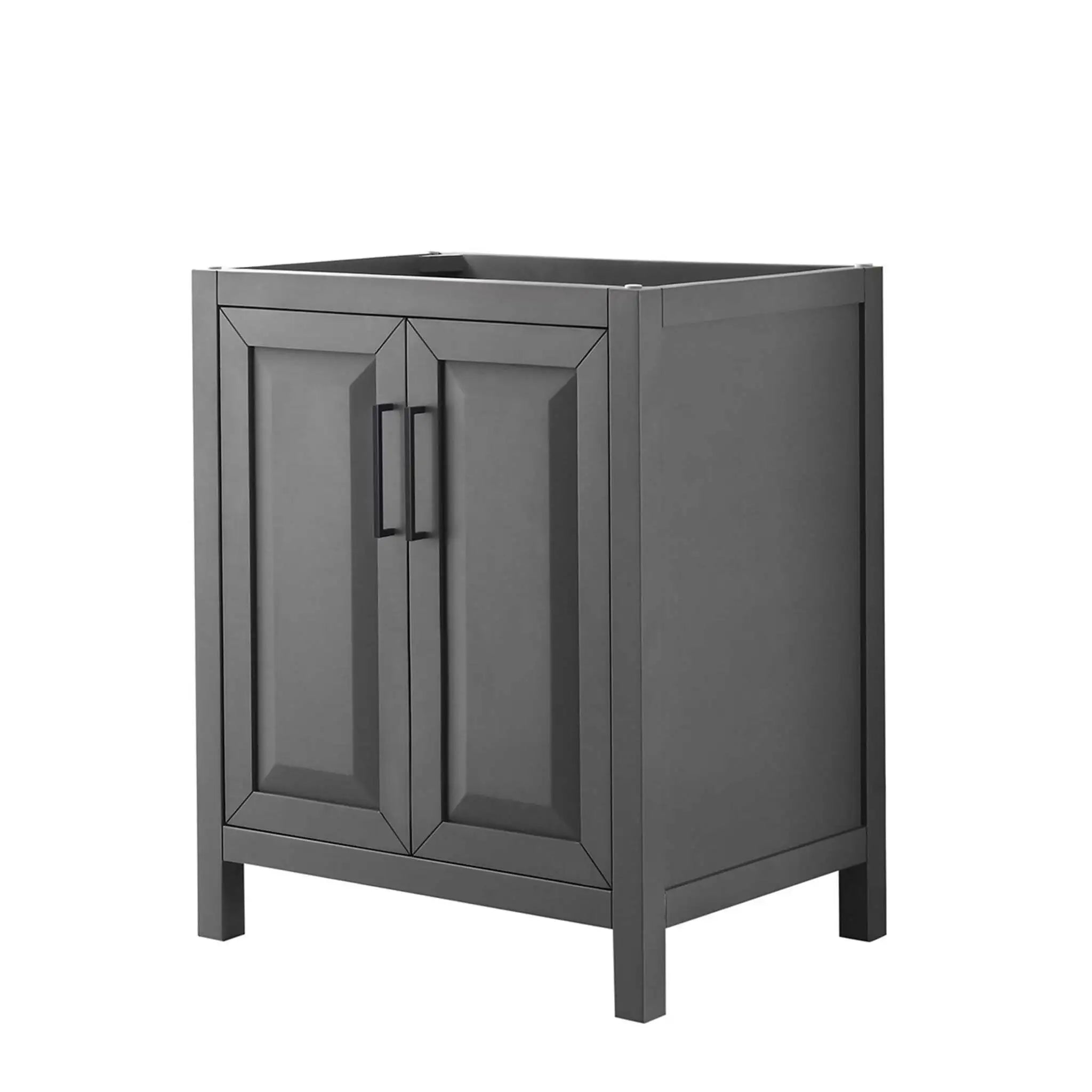 30" Daria Single Bathroom Vanity in Dark Gray with Matte Black Trim by Wyndham