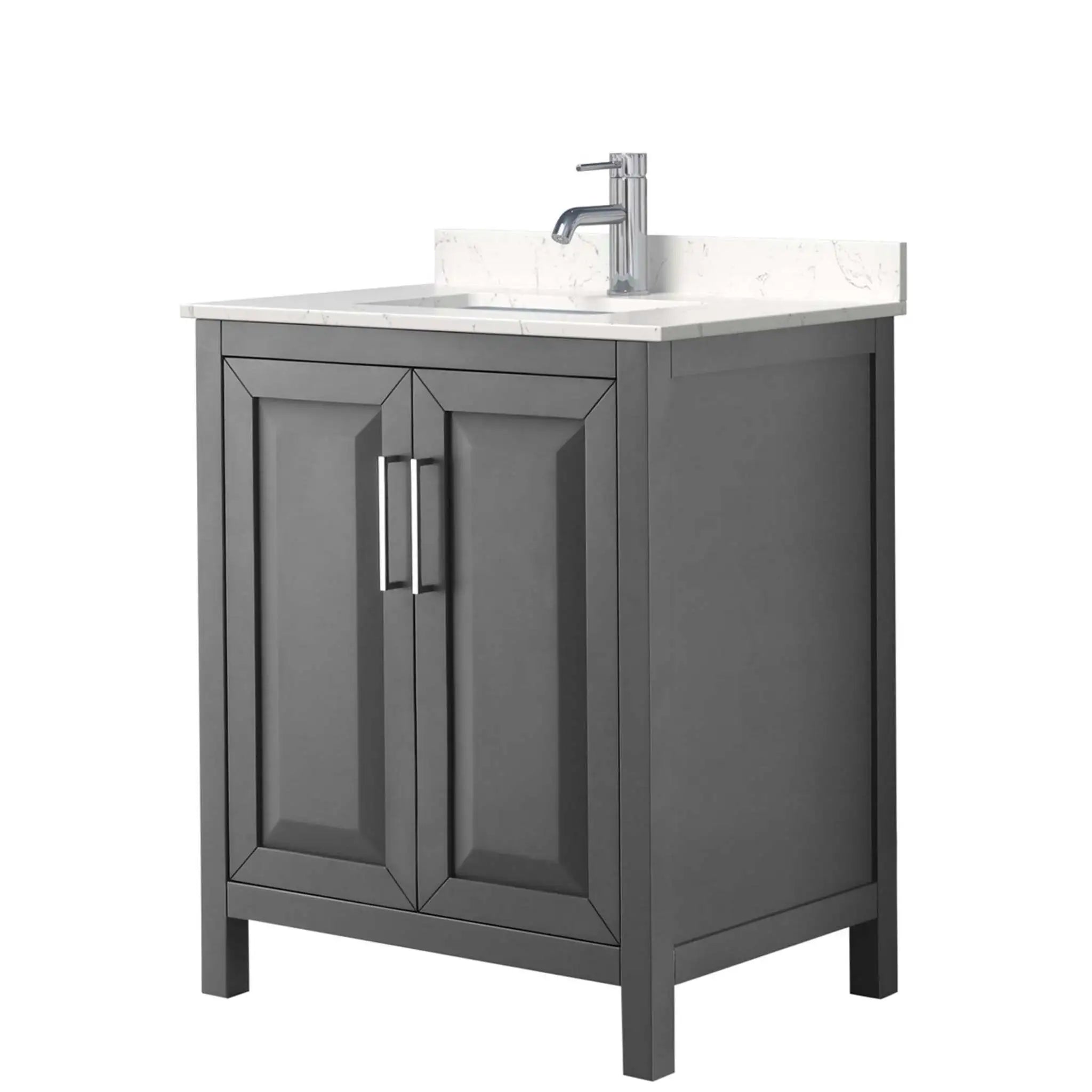 30" Daria Single Bathroom Vanity in Dark Gray with Polished Chrome Trim by Wyndham