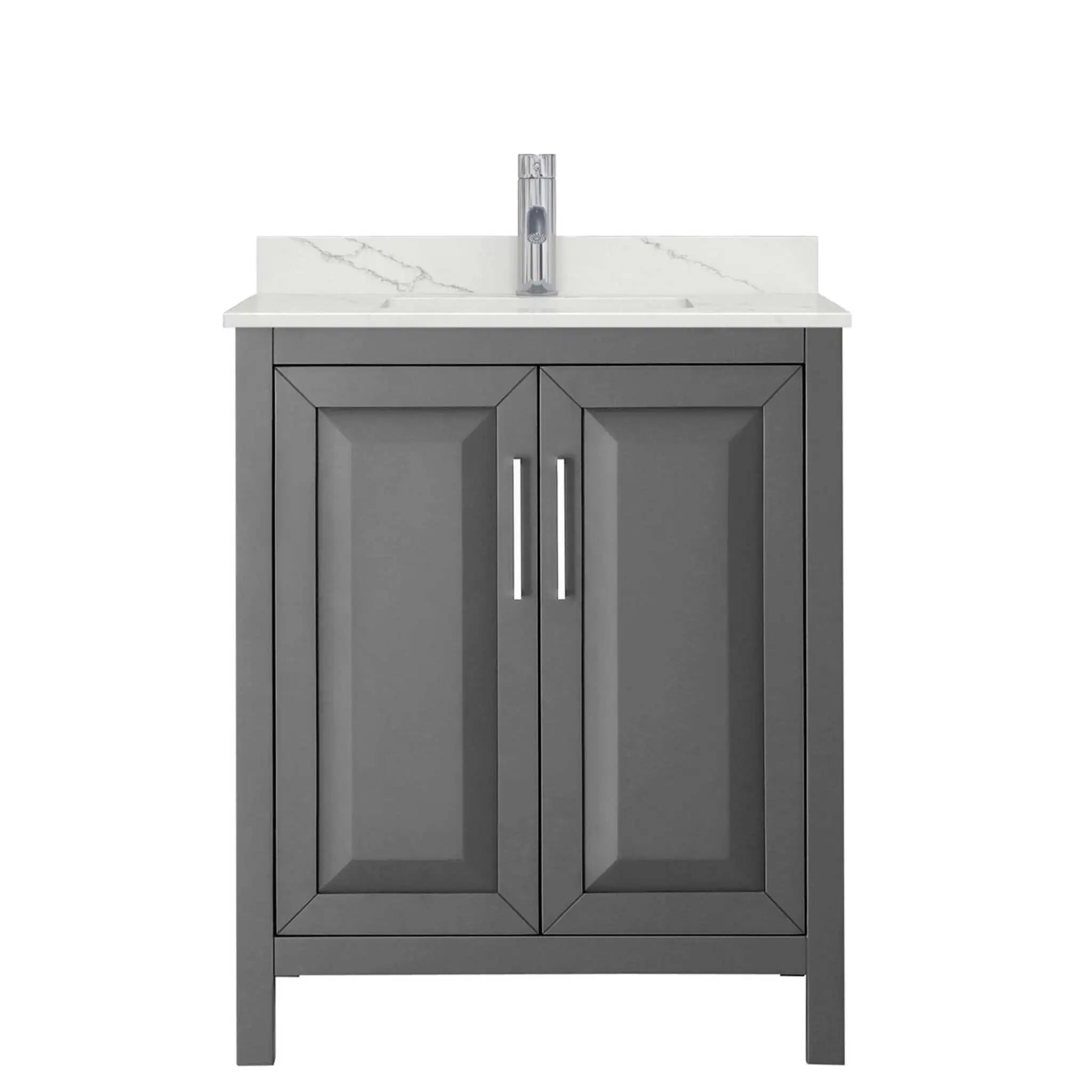 30" Daria Single Bathroom Vanity in Dark Gray with Polished Chrome Trim by Wyndham