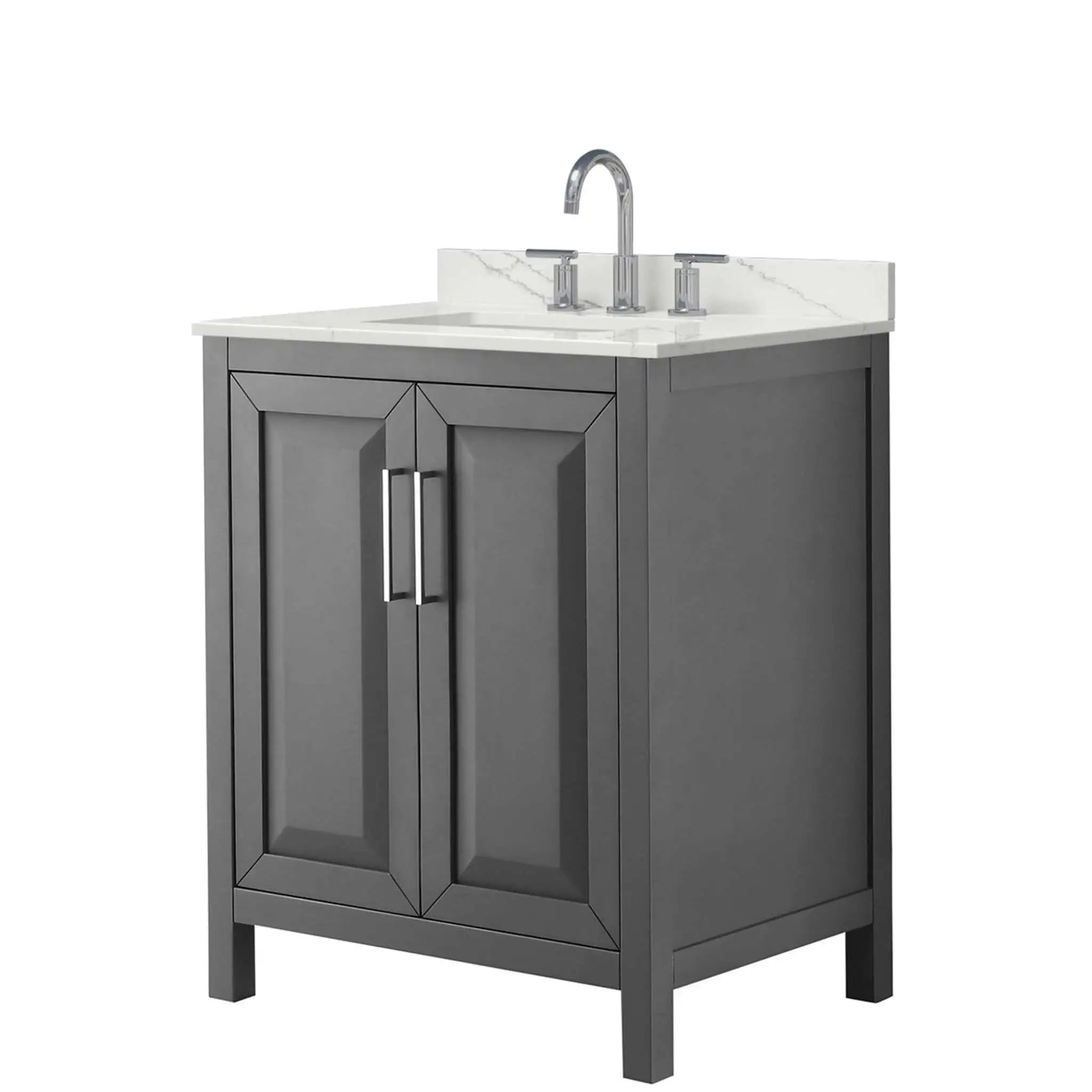 30" Daria Single Bathroom Vanity in Dark Gray with Polished Chrome Trim by Wyndham