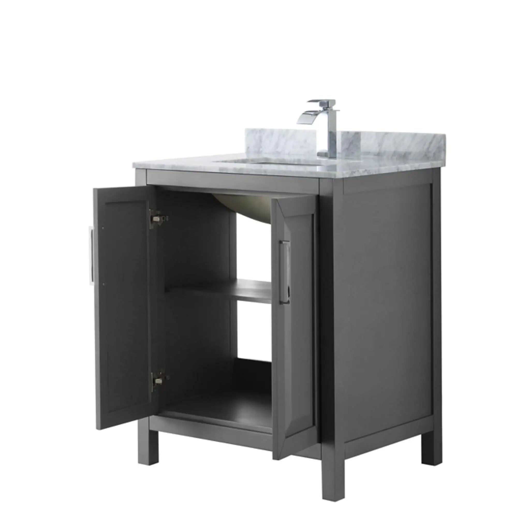 30" Daria Single Bathroom Vanity in Dark Gray with Polished Chrome Trim by Wyndham