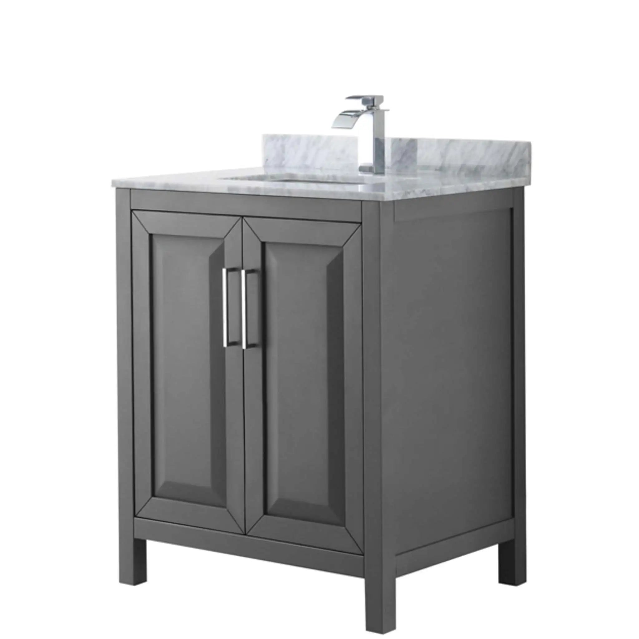 30" Daria Single Bathroom Vanity in Dark Gray with Polished Chrome Trim by Wyndham