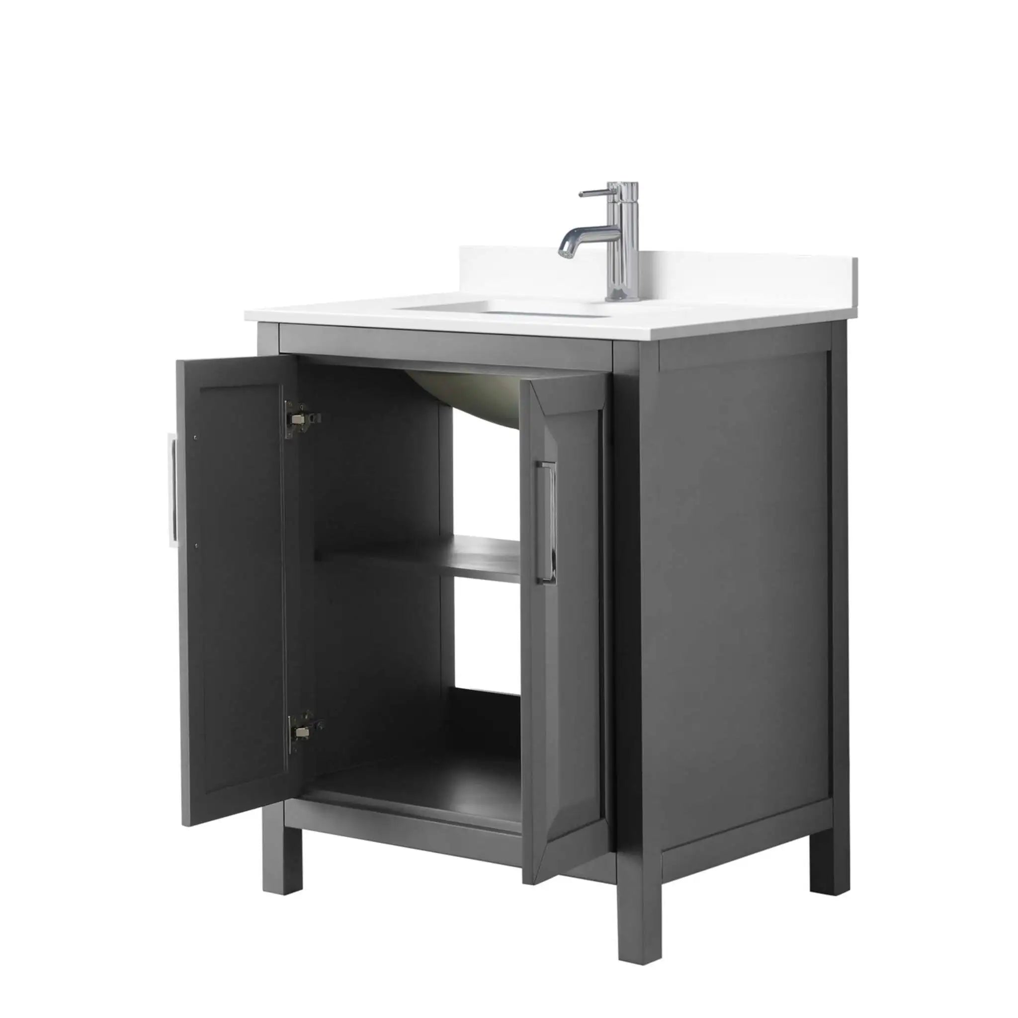 30" Daria Single Bathroom Vanity in Dark Gray with Polished Chrome Trim by Wyndham