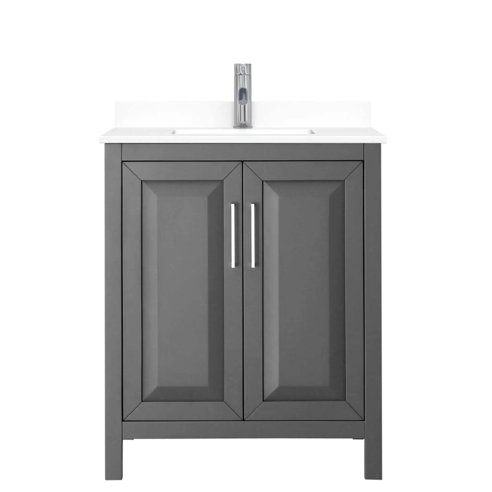 30" Daria Single Bathroom Vanity in Dark Gray with Polished Chrome Trim by Wyndham