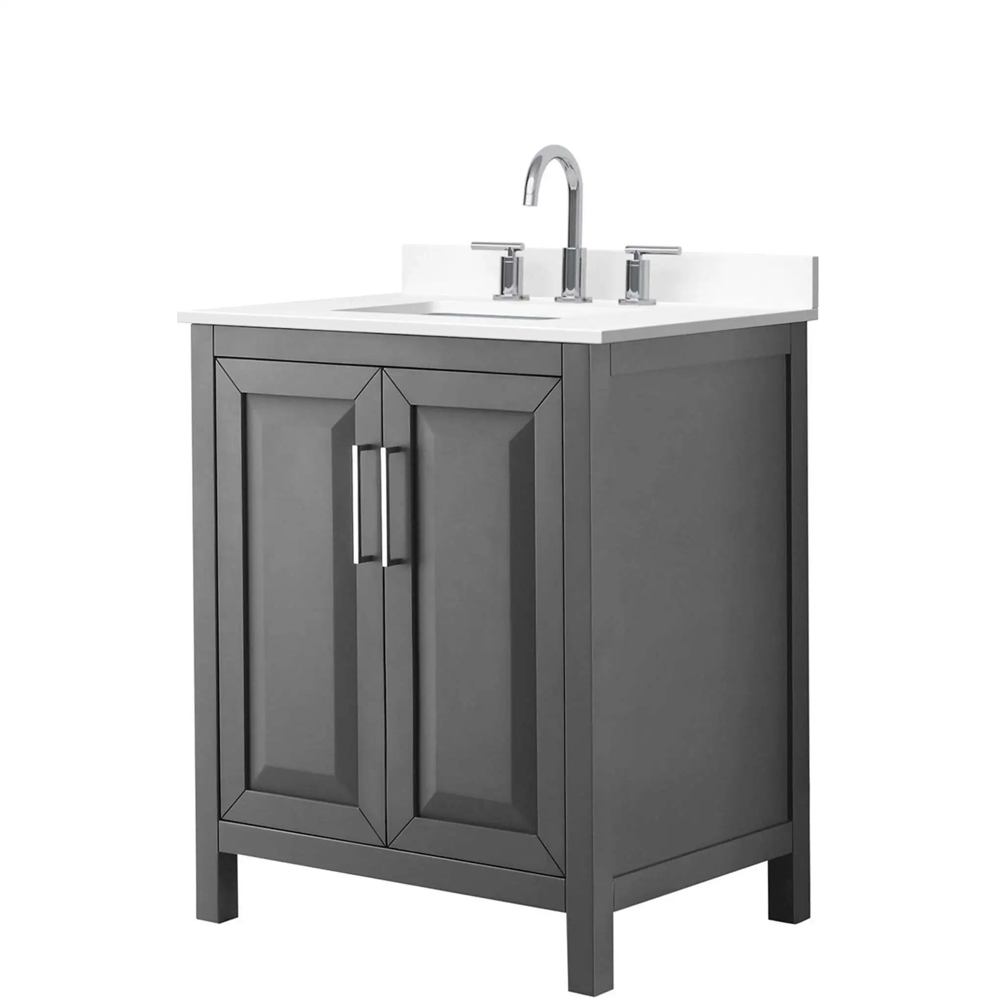 30" Daria Single Bathroom Vanity in Dark Gray with Polished Chrome Trim by Wyndham