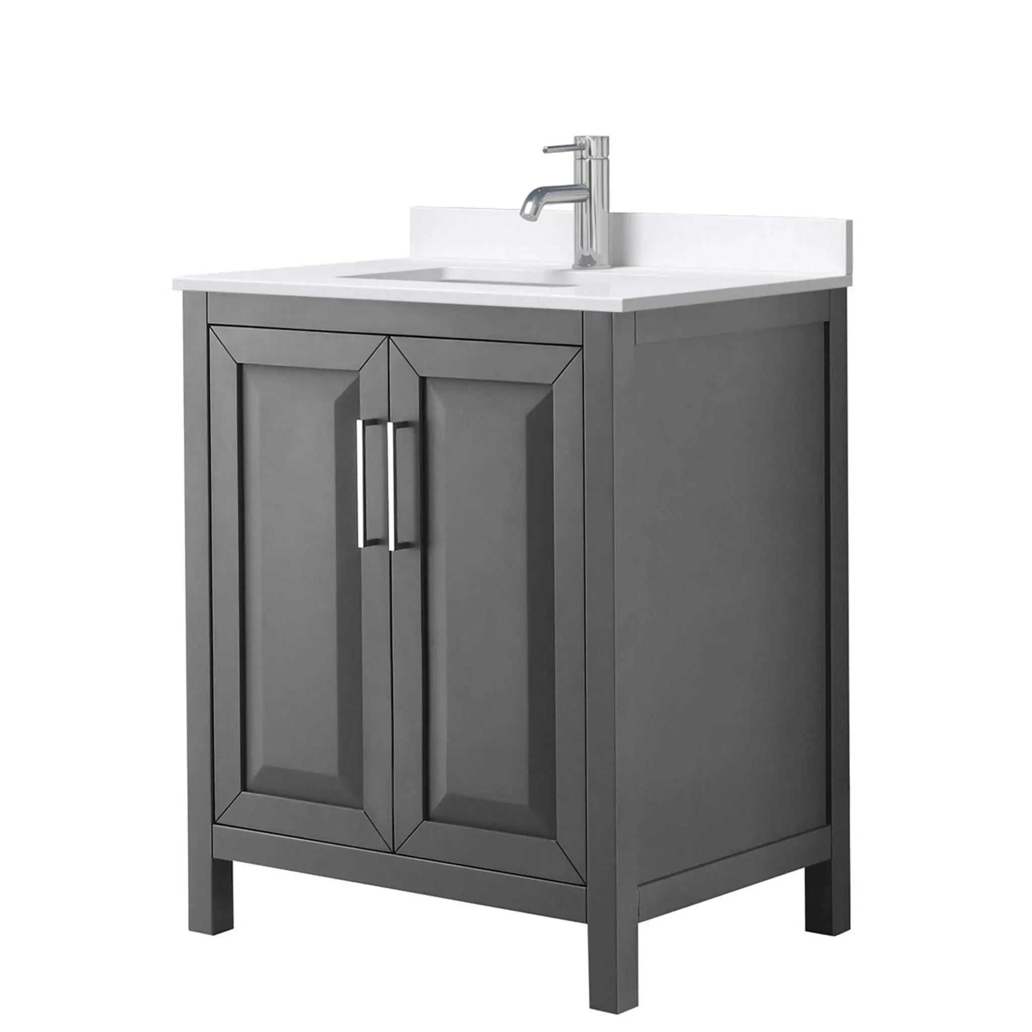 30" Daria Single Bathroom Vanity in Dark Gray with Polished Chrome Trim by Wyndham