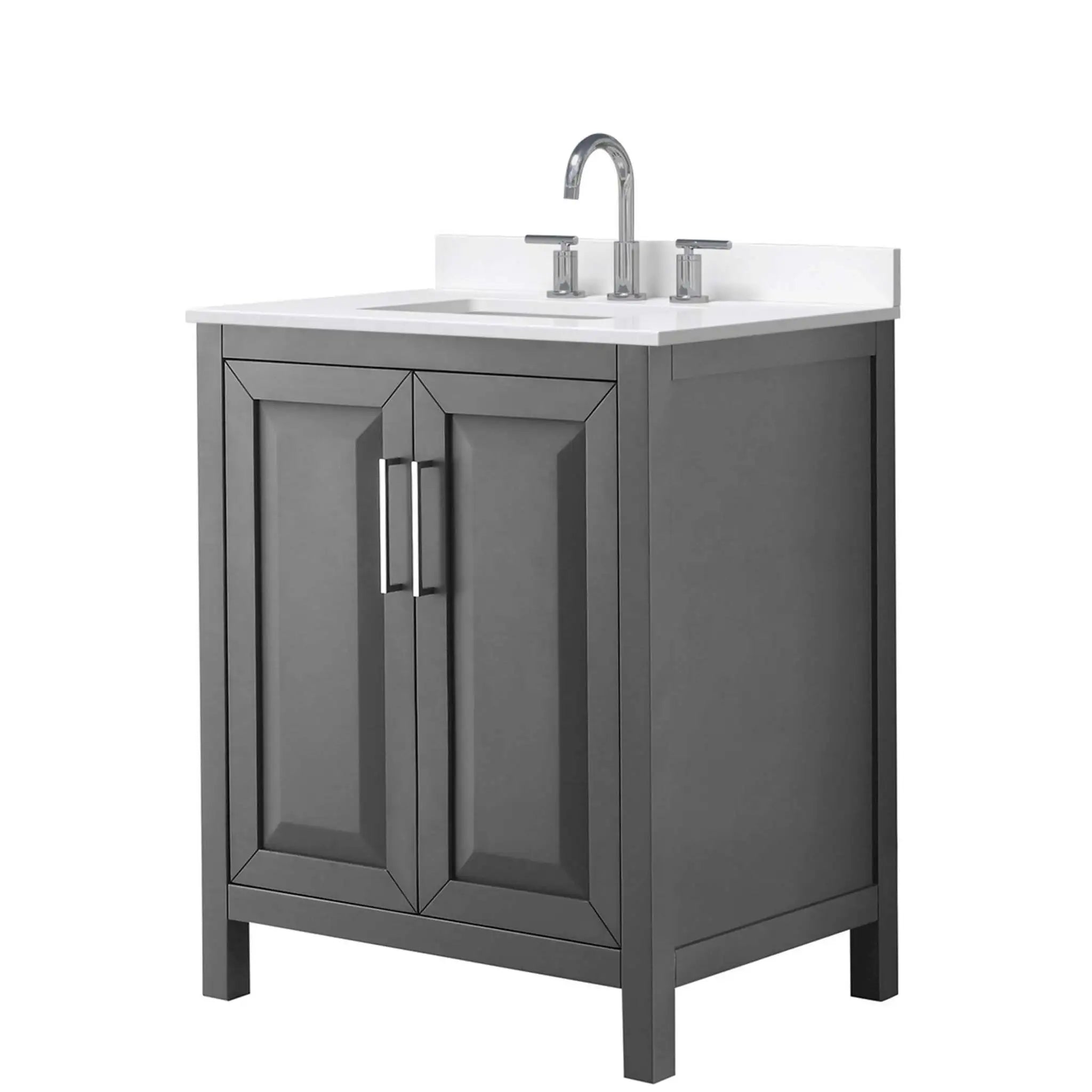 30" Daria Single Bathroom Vanity in Dark Gray with Polished Chrome Trim by Wyndham