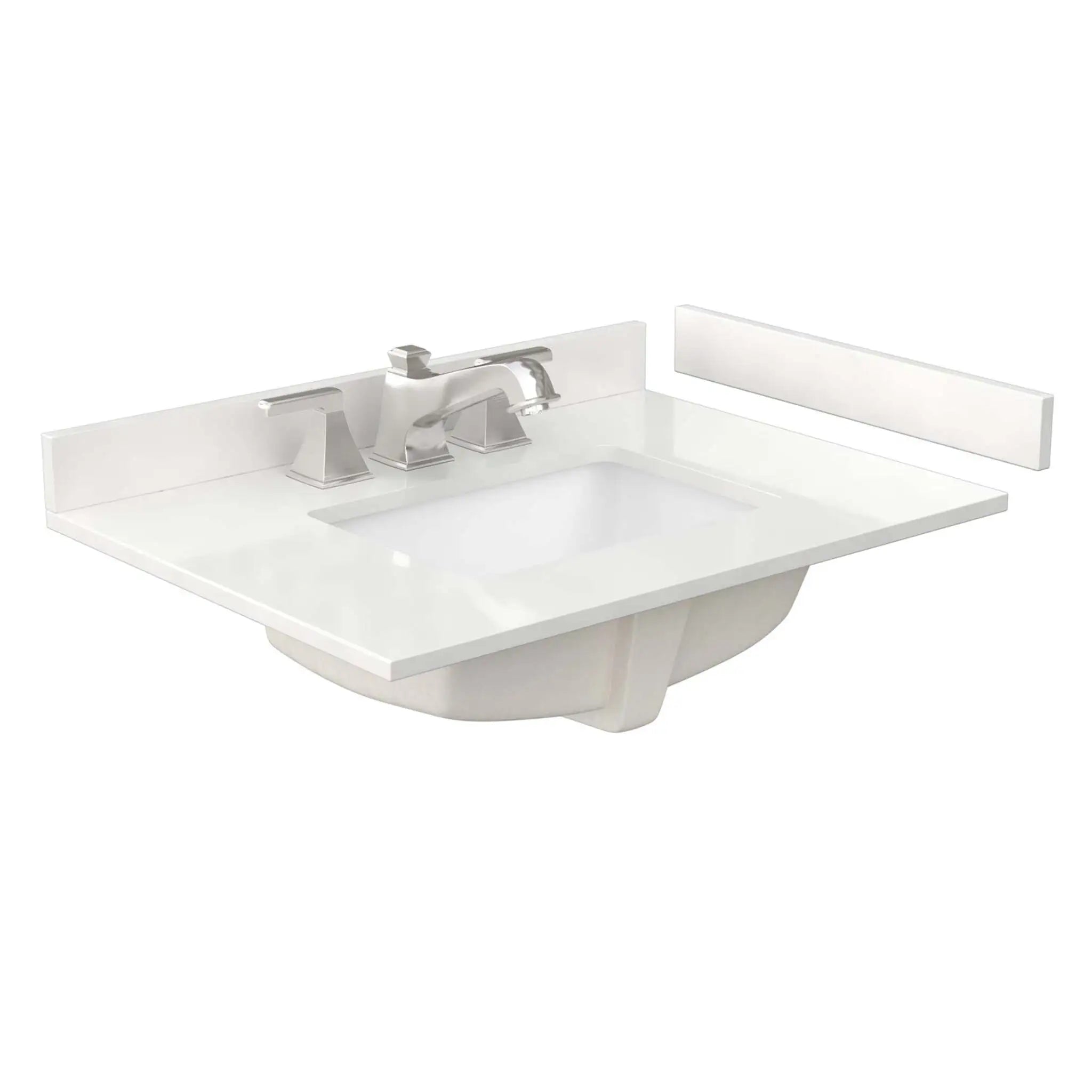 30" Daria Single Bathroom Vanity in White with Matte Black Trim & 24" Mirror by Wyndham
